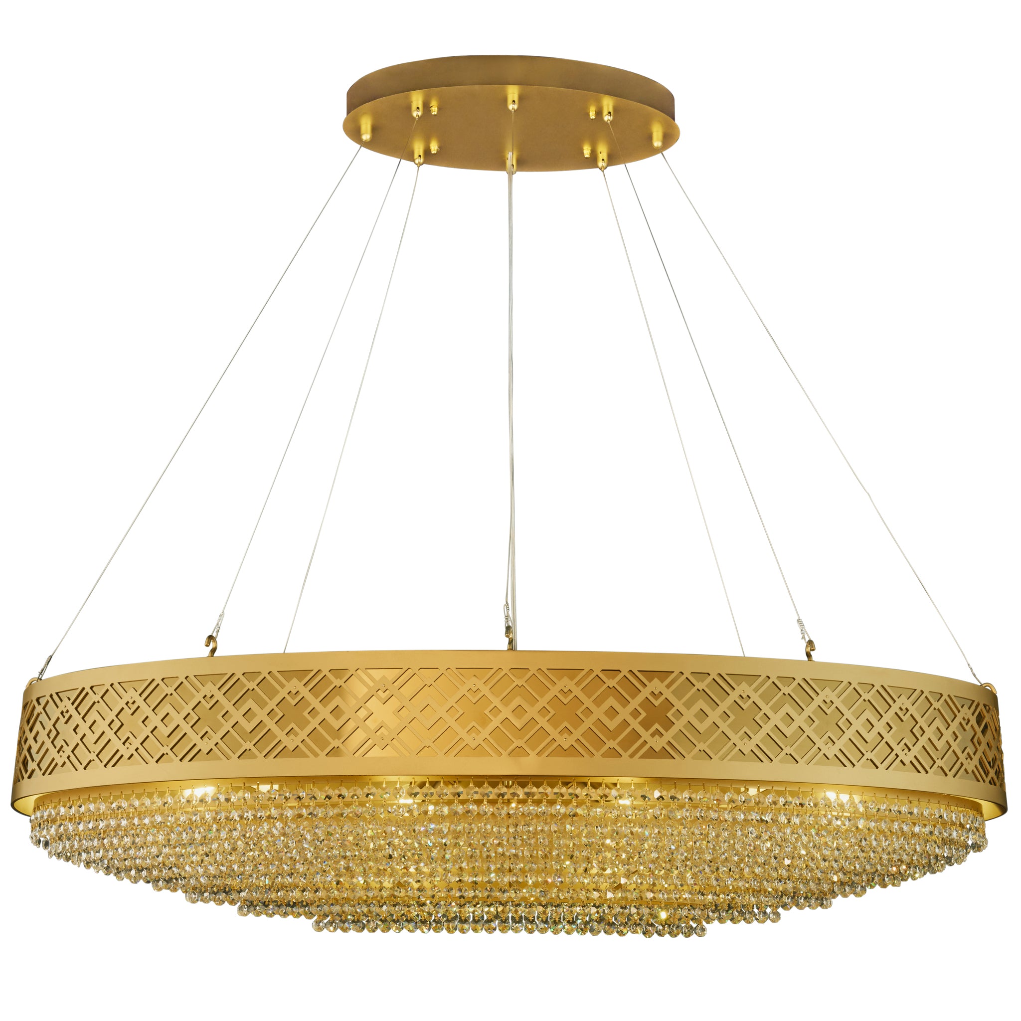 Gilded Stage 10 Light Dimmable Linear Pendant