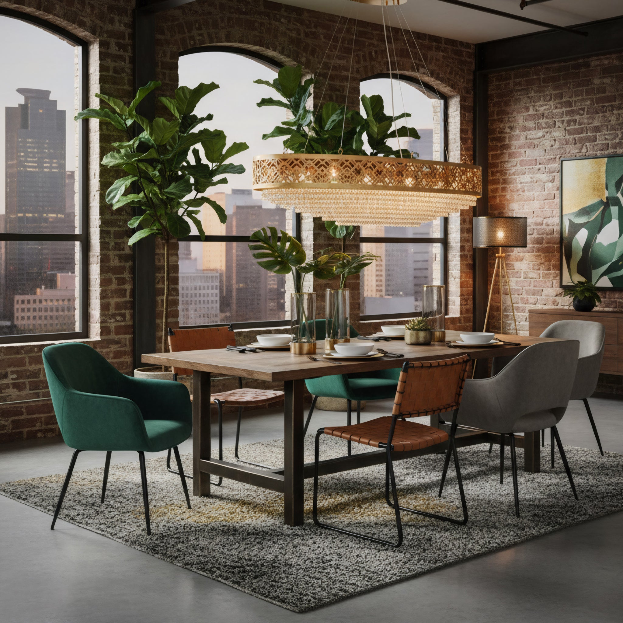 Gilded Stage 10 Light Dimmable Linear Pendant