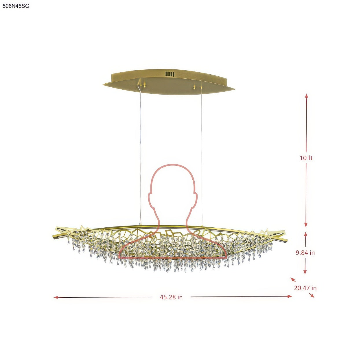 Continuum 45 Inch Dimmable Linear Pendant