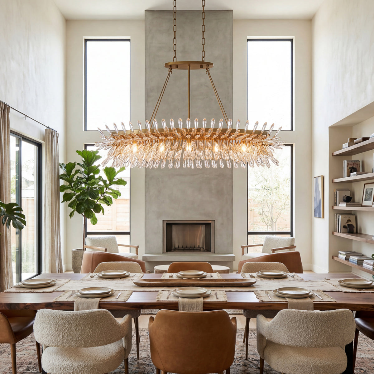 The Royal Treatment 5 Light Linear Chandelier - Brass Kisser