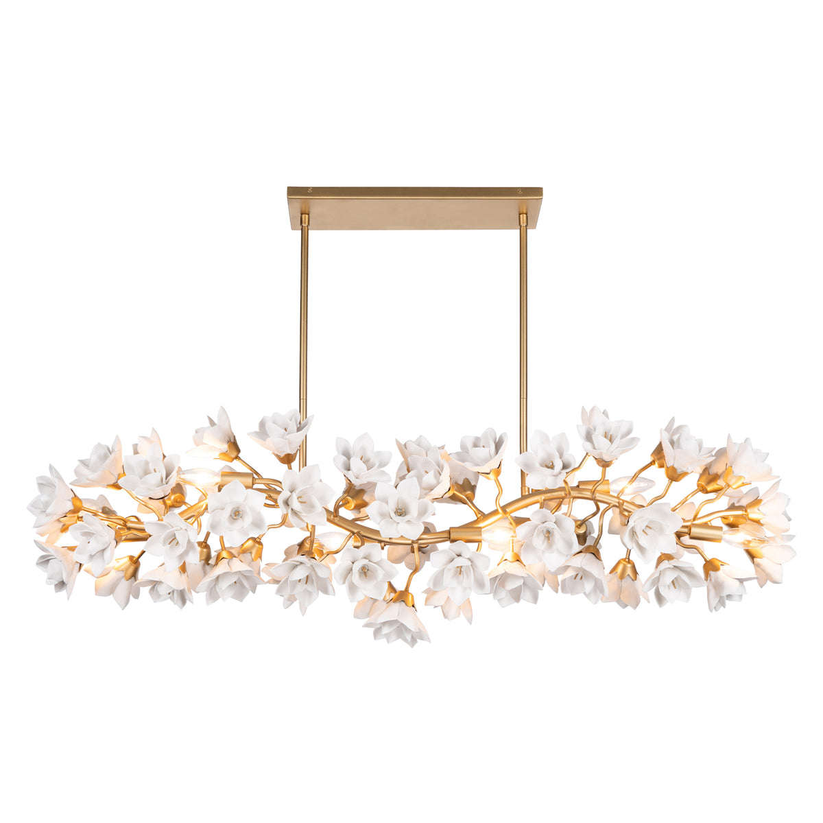 Petal to the Metal 6 Light Linear Pendant - French Gold