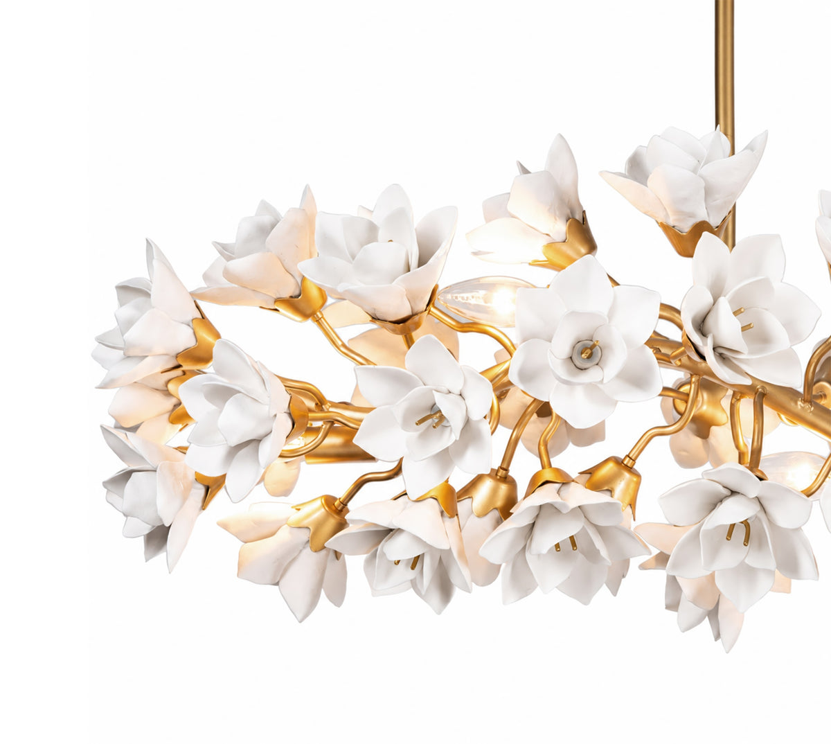 Petal to the Metal 6 Light Linear Pendant - French Gold