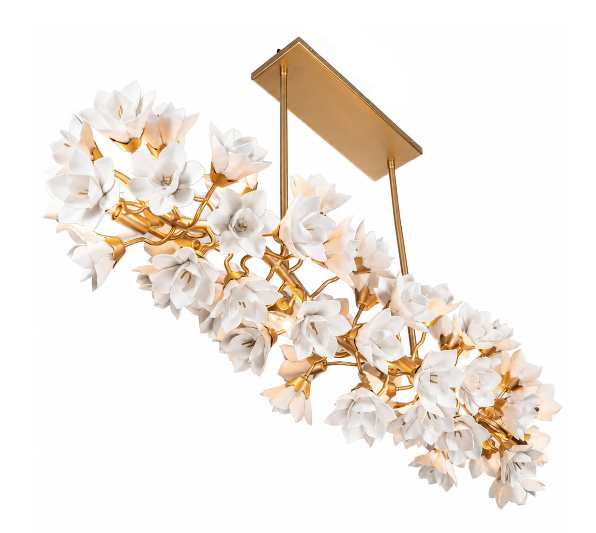 Petal to the Metal 6 Light Linear Pendant - French Gold