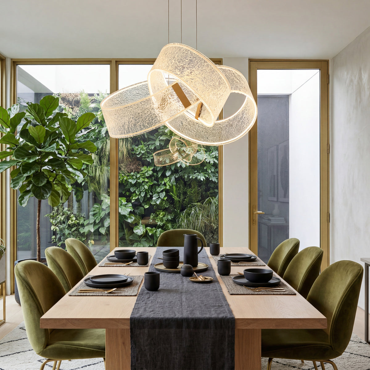 Glowstream 32" LED Chandelier - Brushed Gold