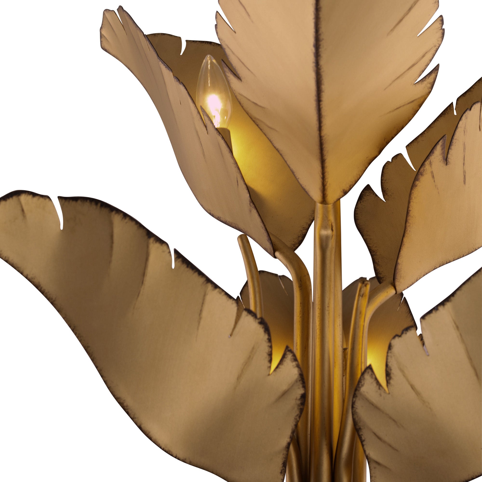 Banana Leaf 6 Light Chandelier - Gold