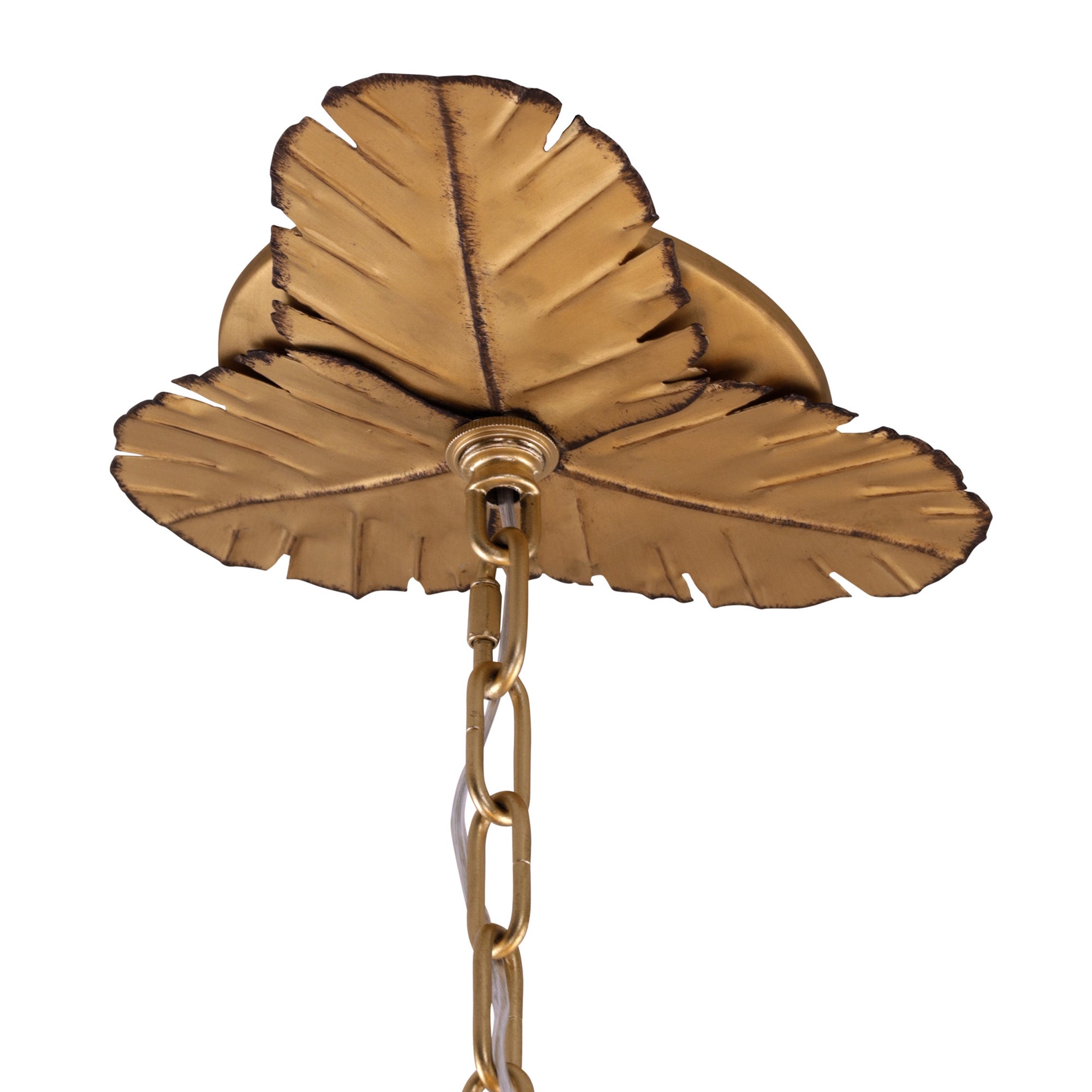 Banana Leaf 6 Light Chandelier - Gold