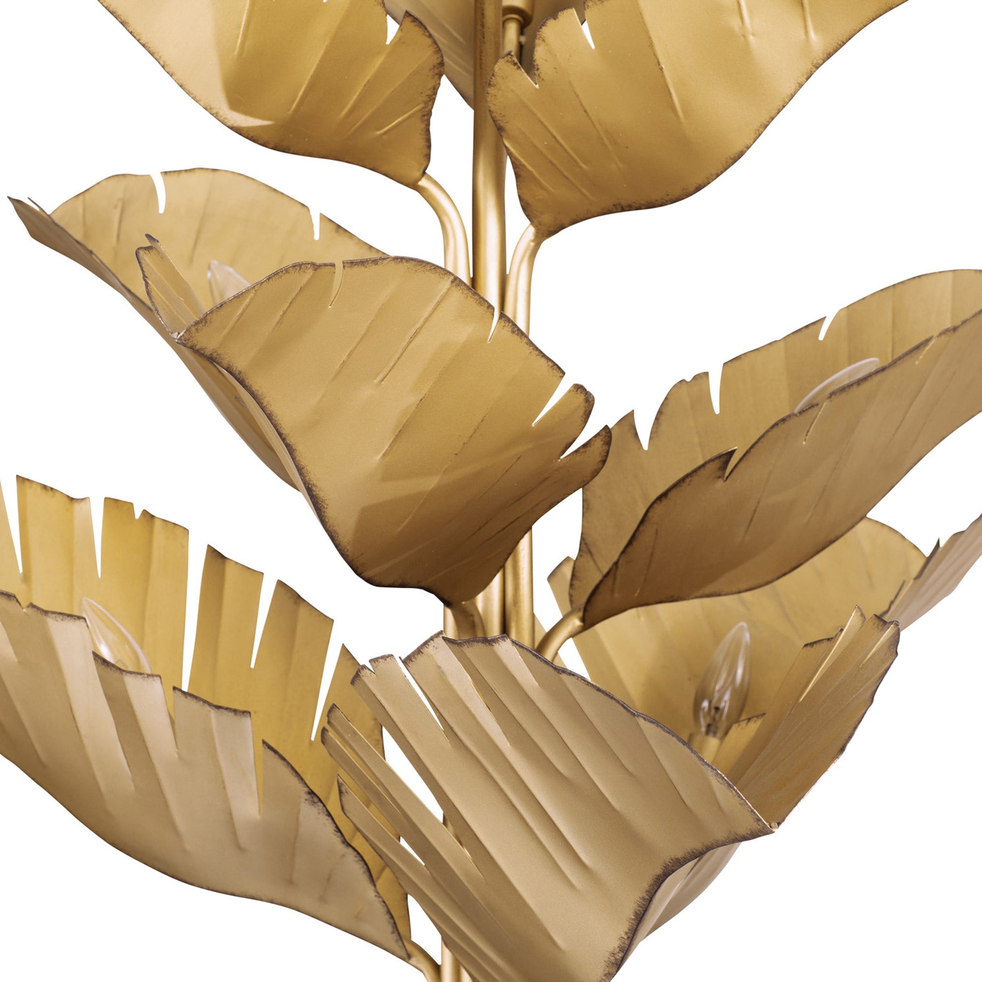 Banana Leaf 9 Light Chandelier - Gold