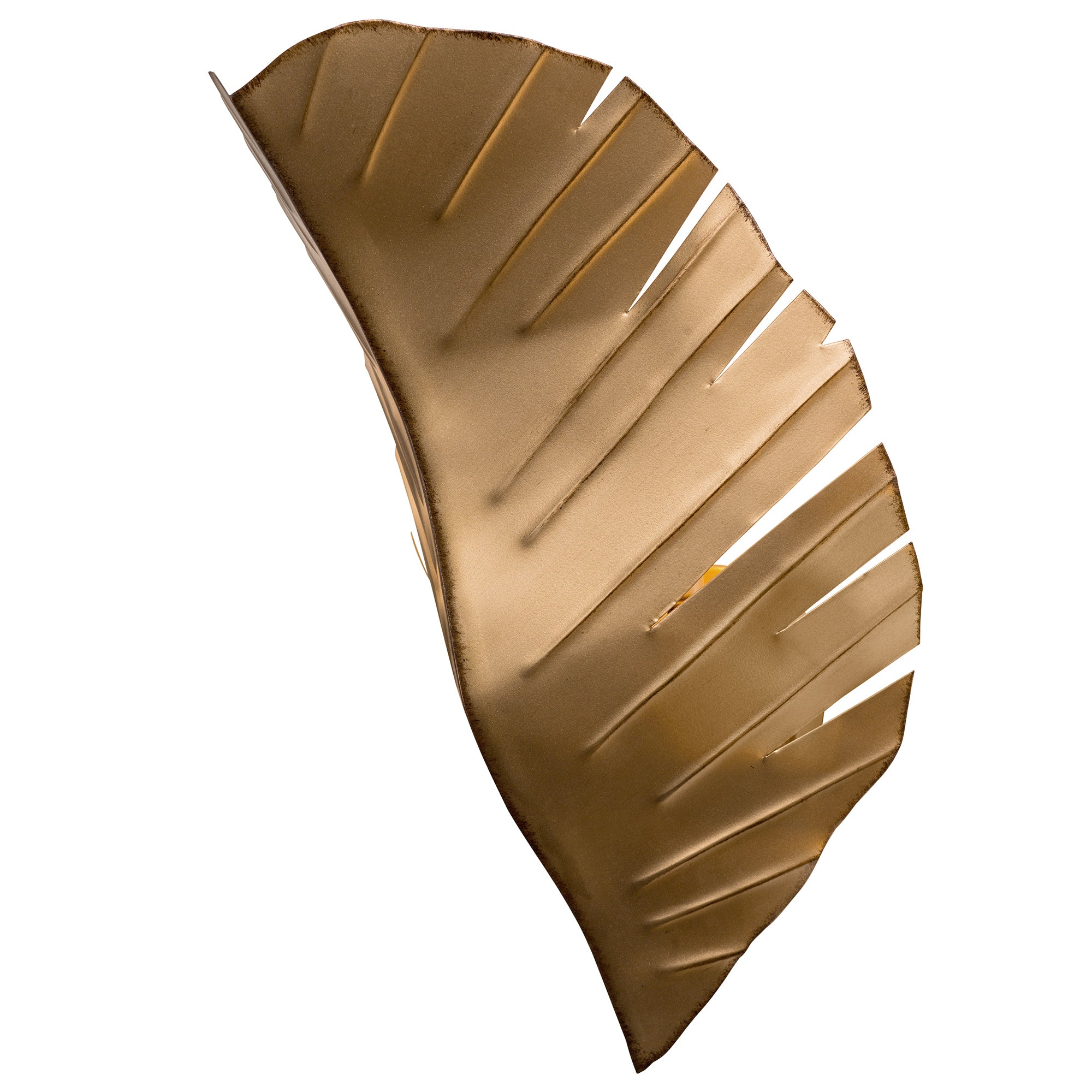 Banana Leaf 2 Light Sconce - Gold w/Dark Edging