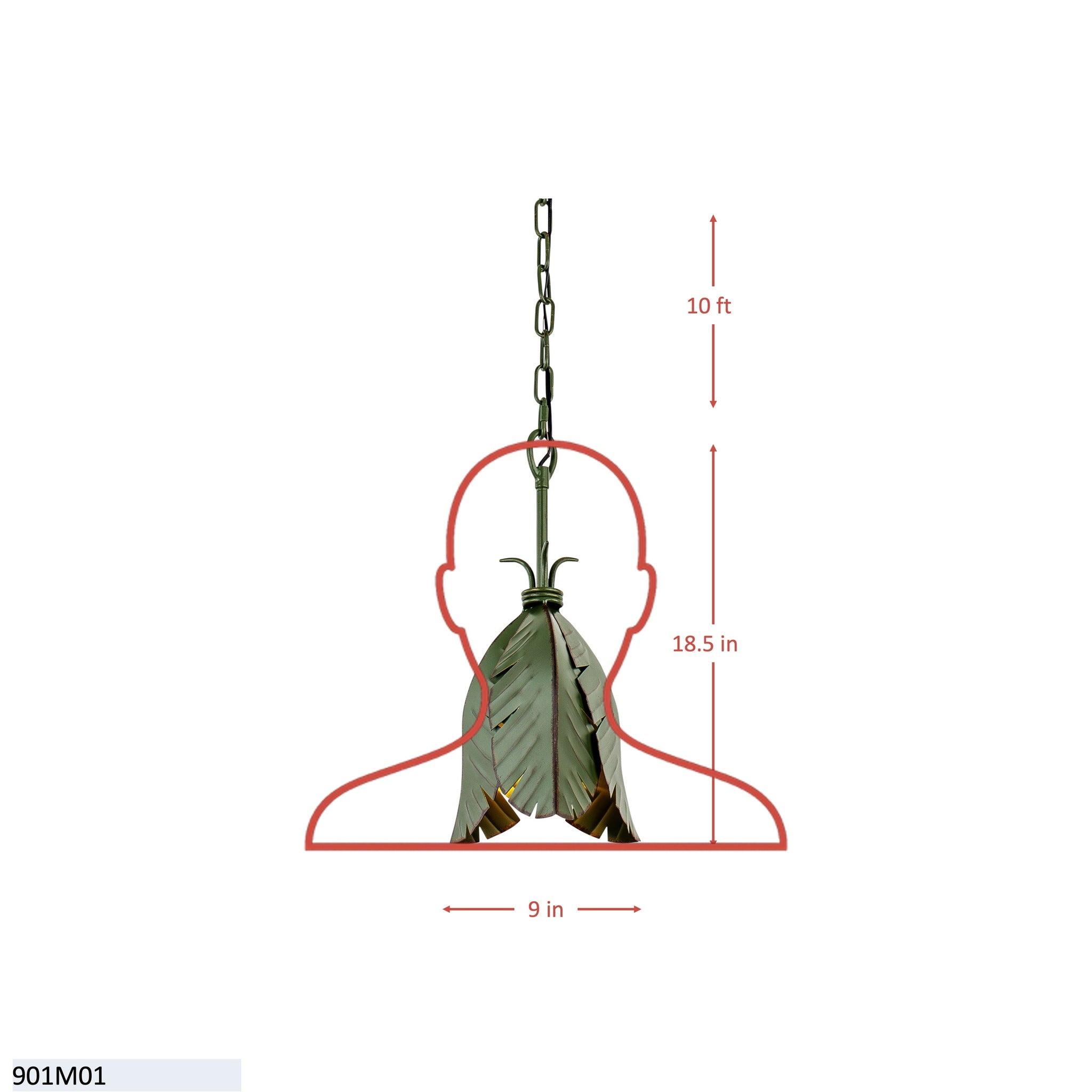 Banana Leaf 1 Light Mini Pendant