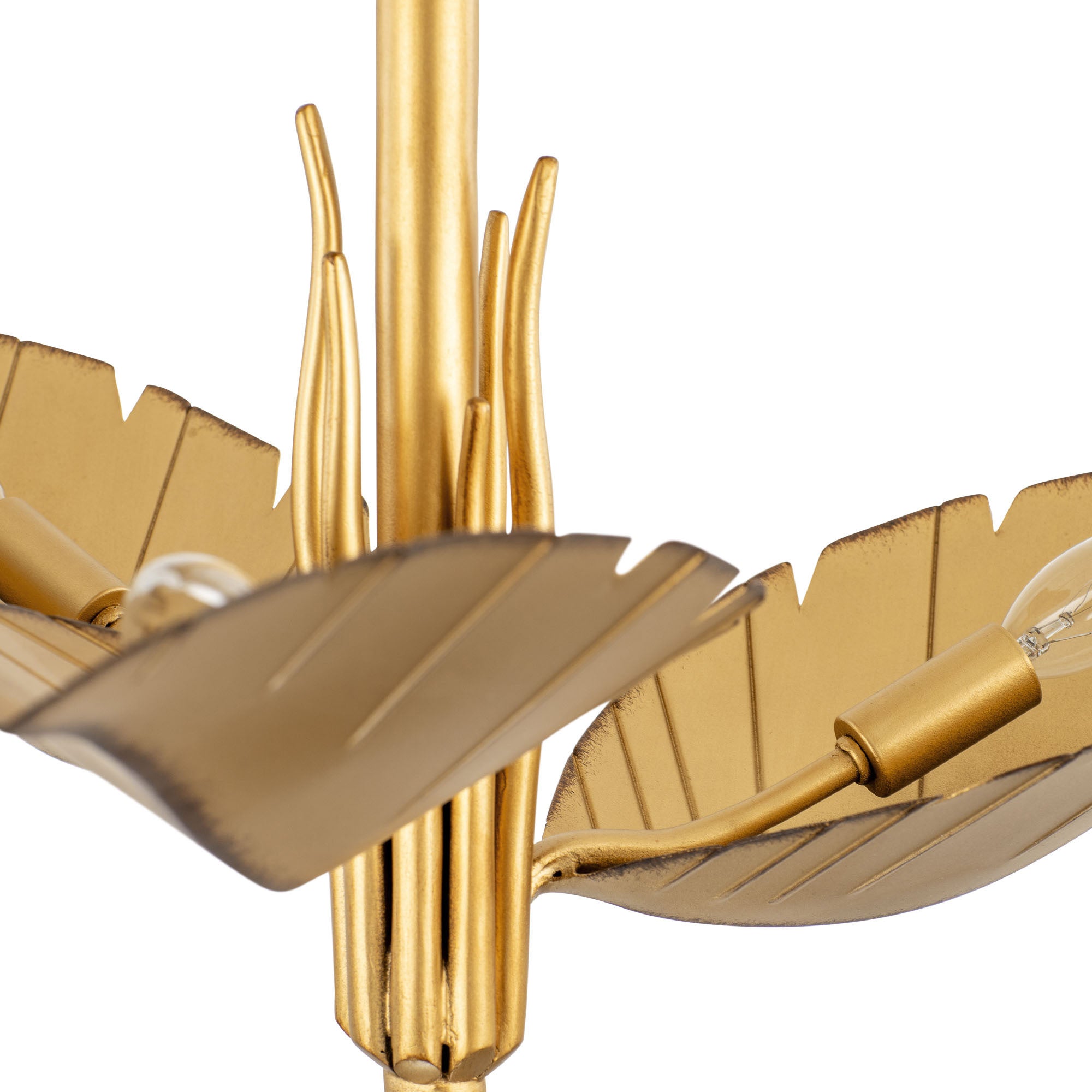 Banana Leaf 3 Light Semi-Flush - Gold/Dark Edging