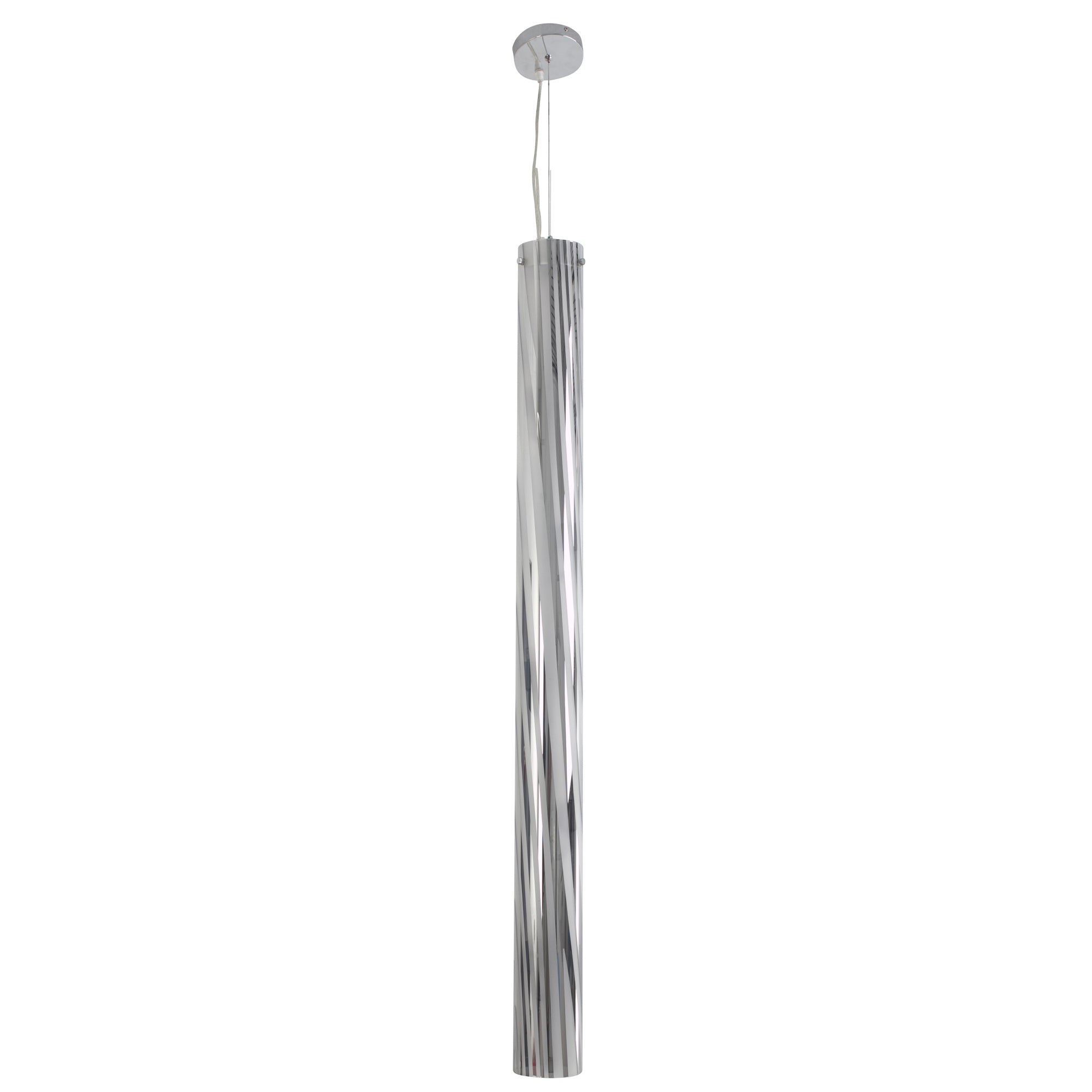 Chroman Empire 5-Light Tall Cylinder Pendant - Chrome