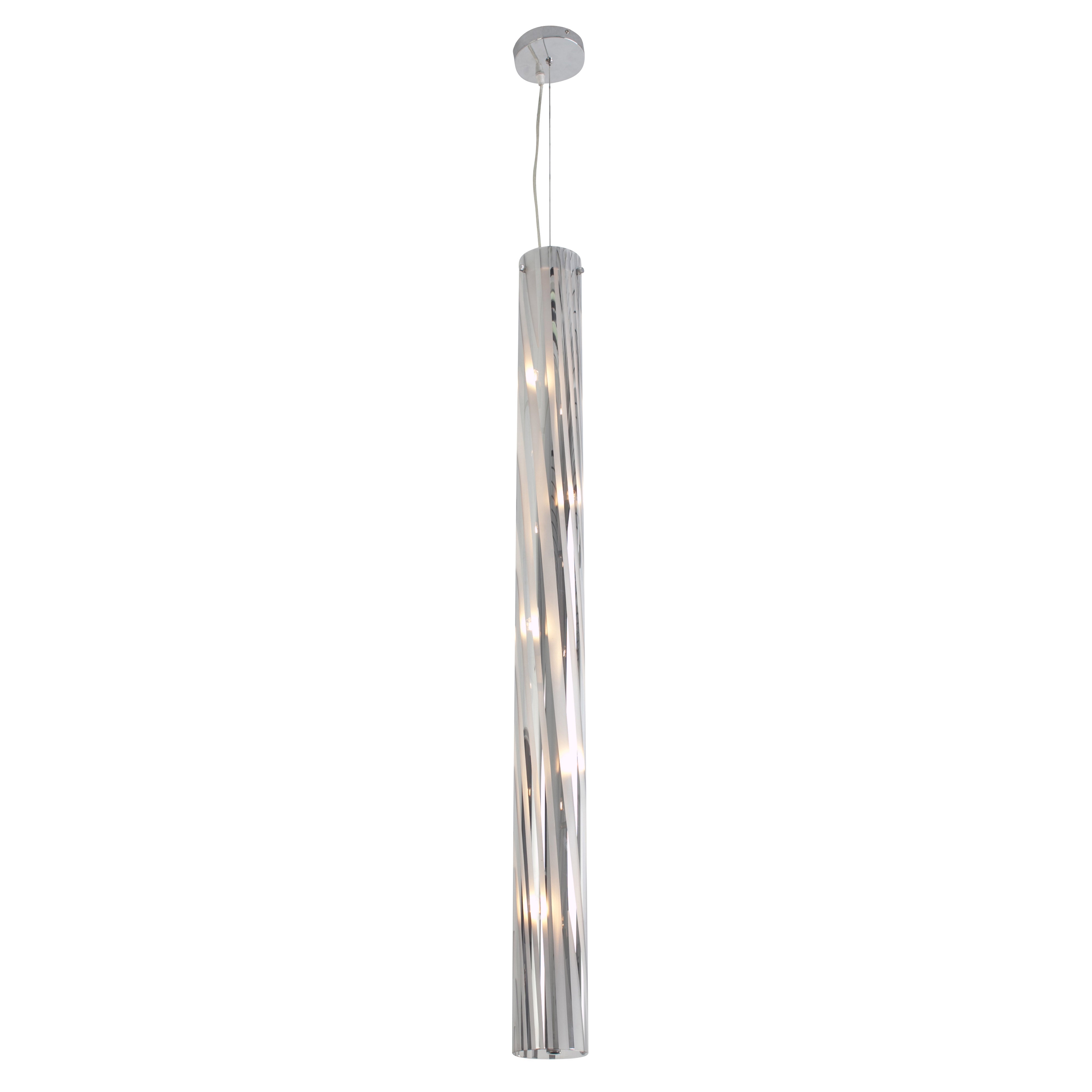 Chroman Empire 5-Light Tall Cylinder Pendant - Chrome