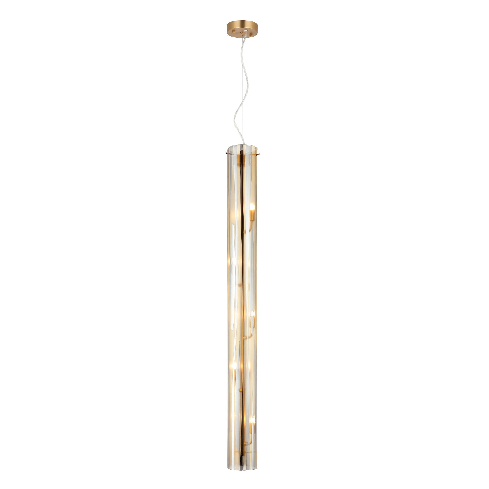 Chroman Empire 5 Light Tall Cylinder Pendant - Gold
