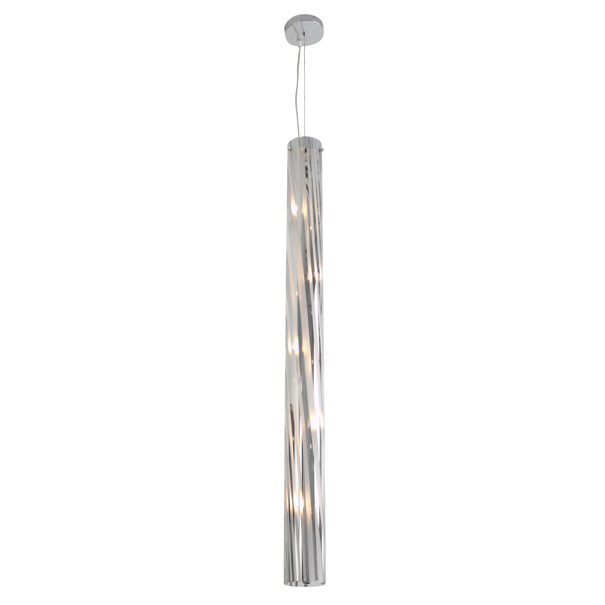 Chroman Empire 5-Light Tall Cylinder Pendant - Chrome