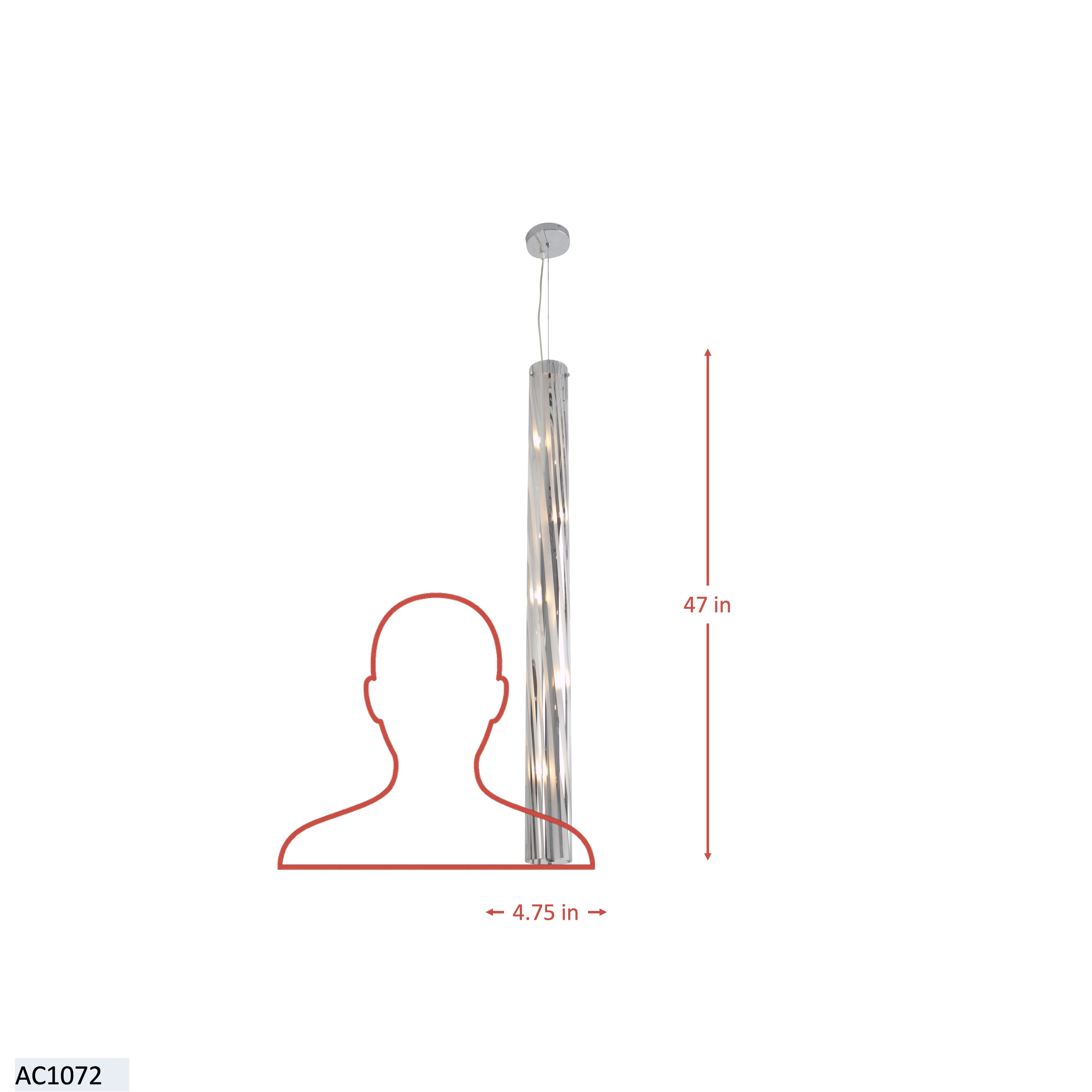 Chroman Empire 5-Light Tall Cylinder Pendant - Chrome