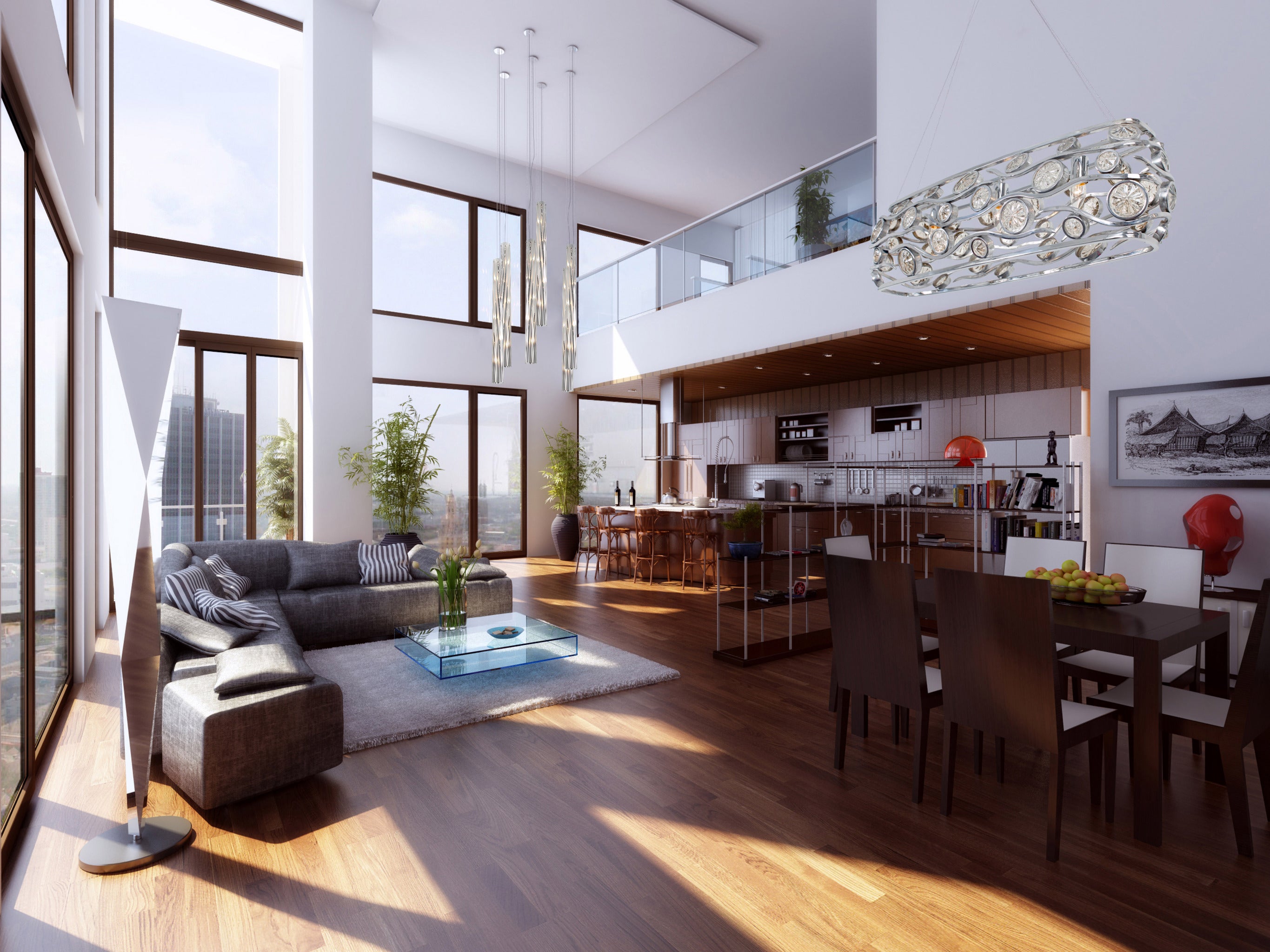 Chroman Empire 5-Light Tall Cylinder Pendant - Chrome