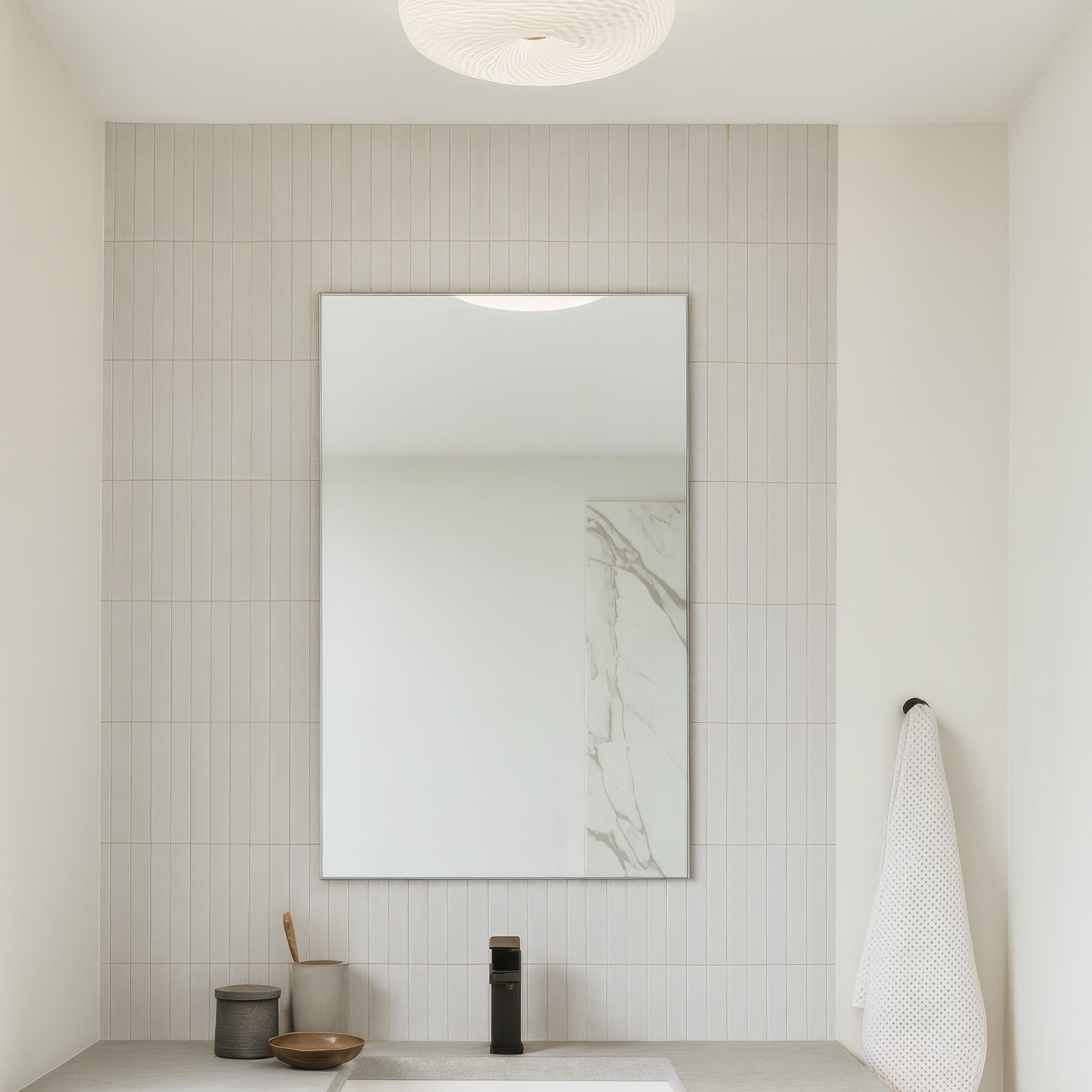 Swirled 2-Light Small Flush Mount - French Feather