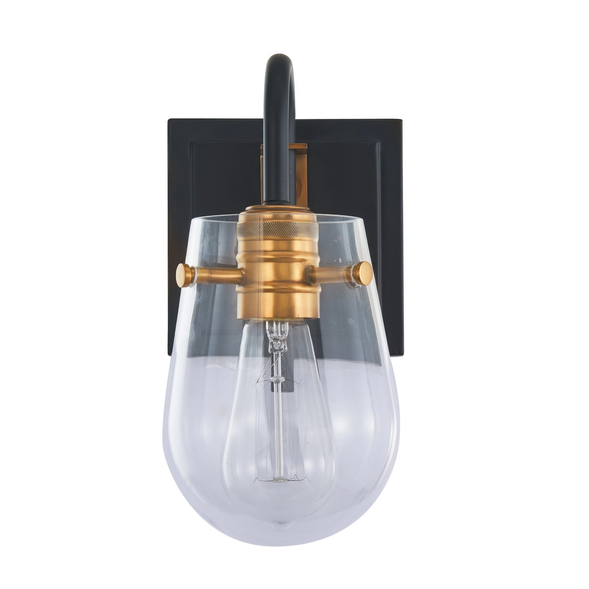 Bromyard Foundry Vintage Brass and Matte Black One Light Wall Sconce