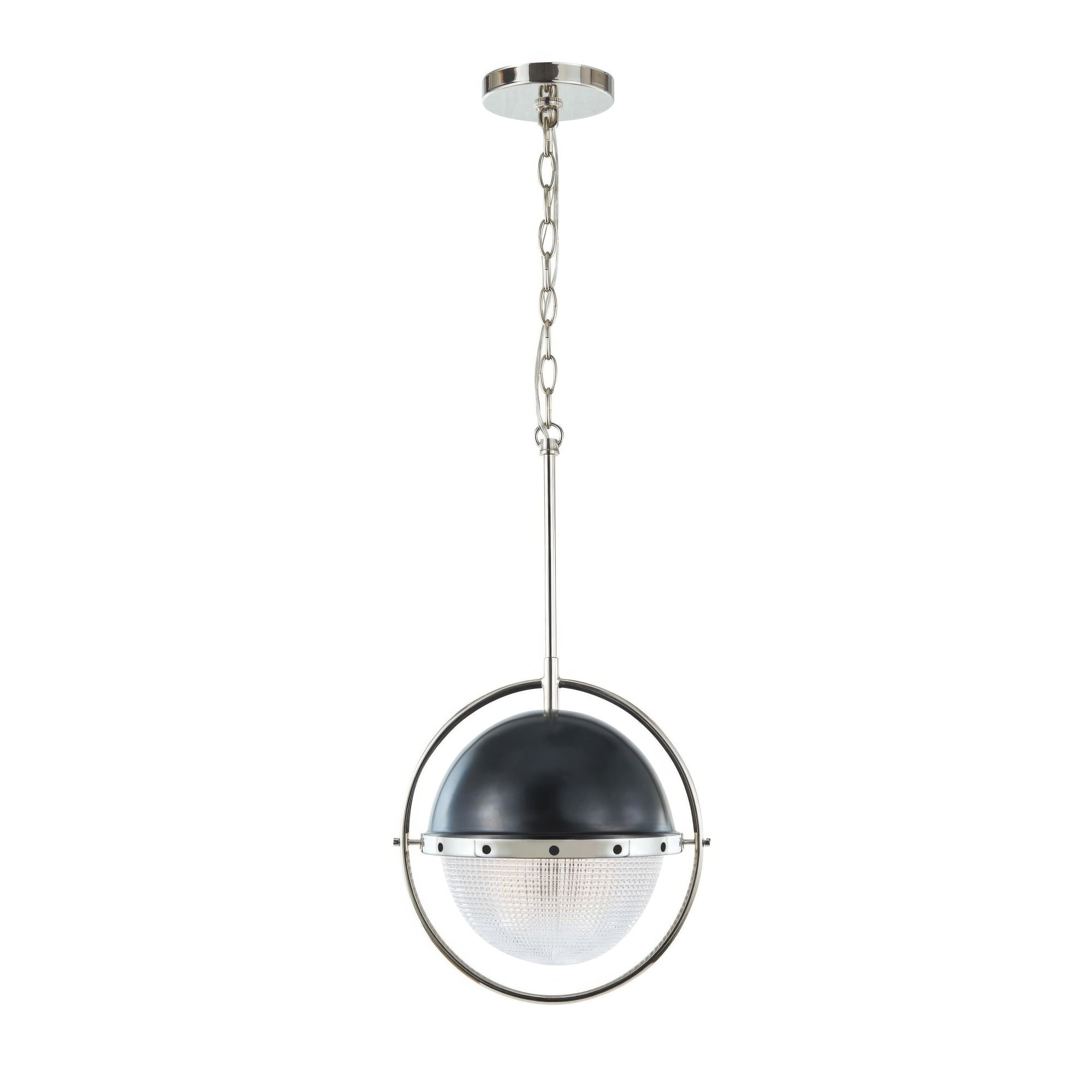 Coventry Tailored Polished Nickel with Aged Iron Pendant