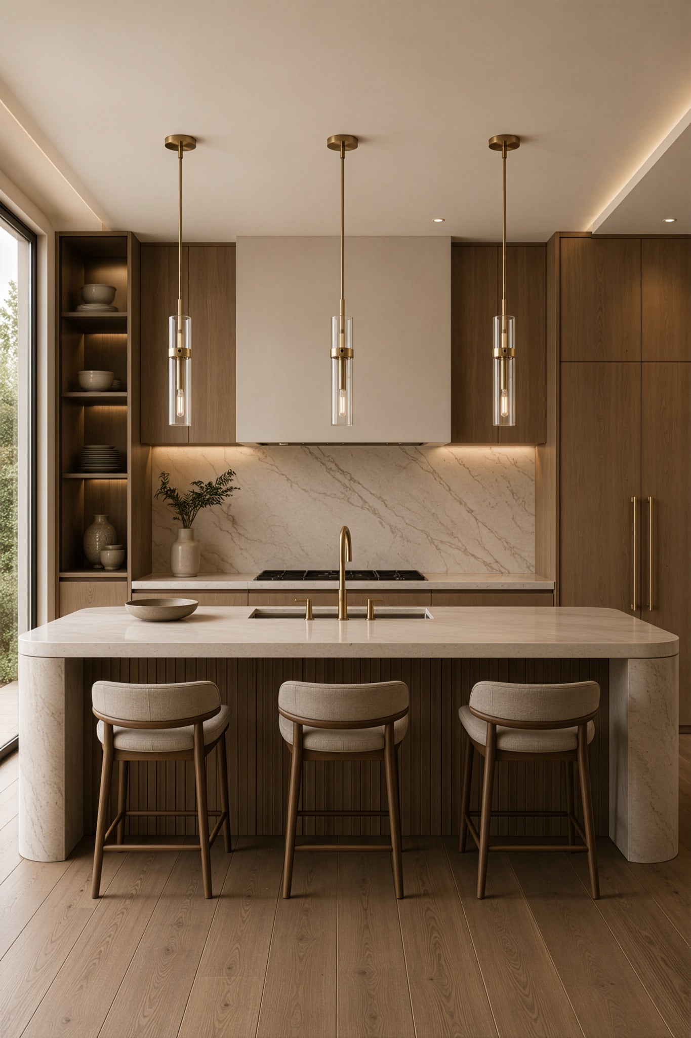 Foxwich Modern Industrial Brushed Brass Pendant