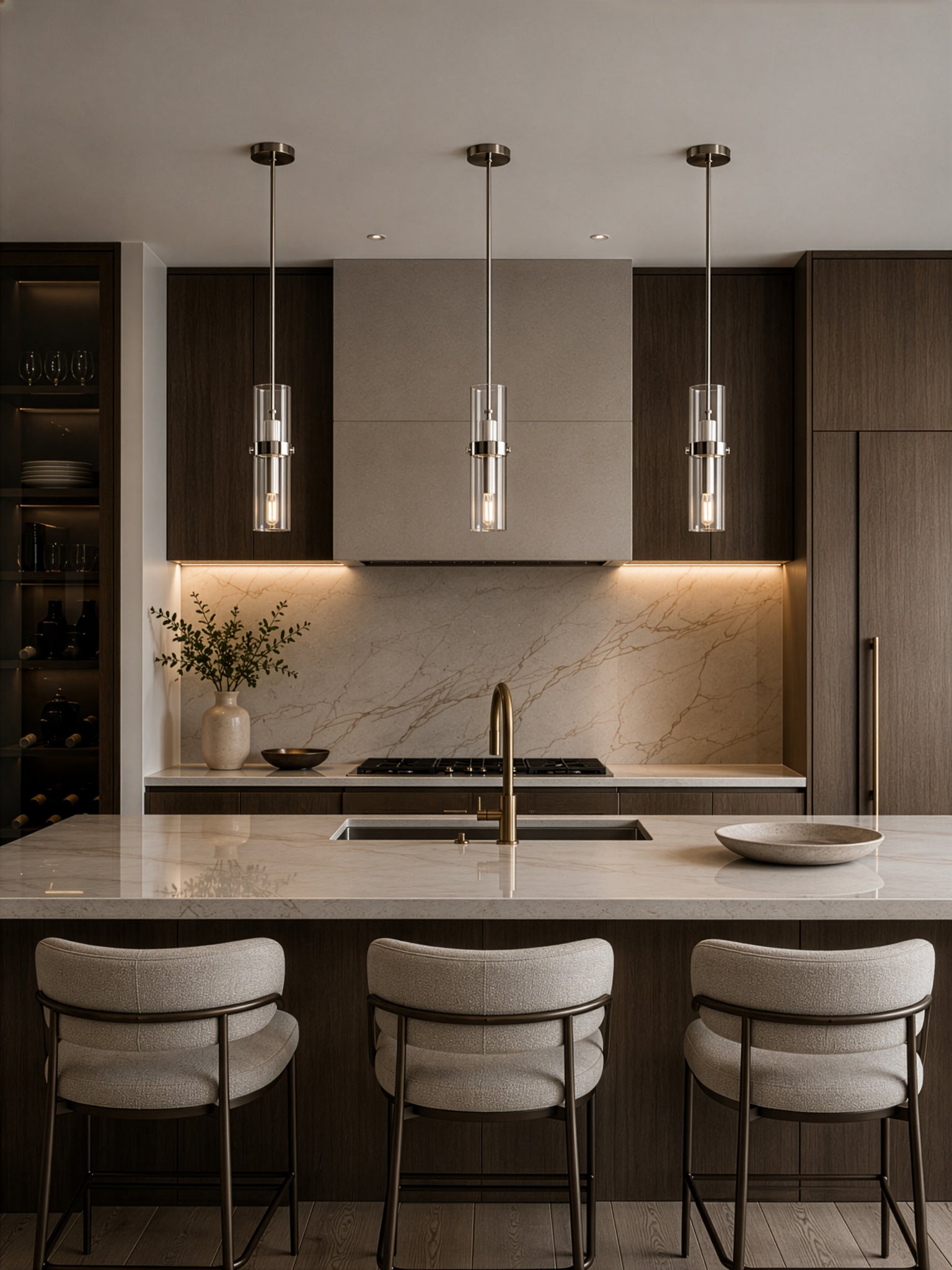 Foxwich Modern Industrial Polished Nickel Pendant