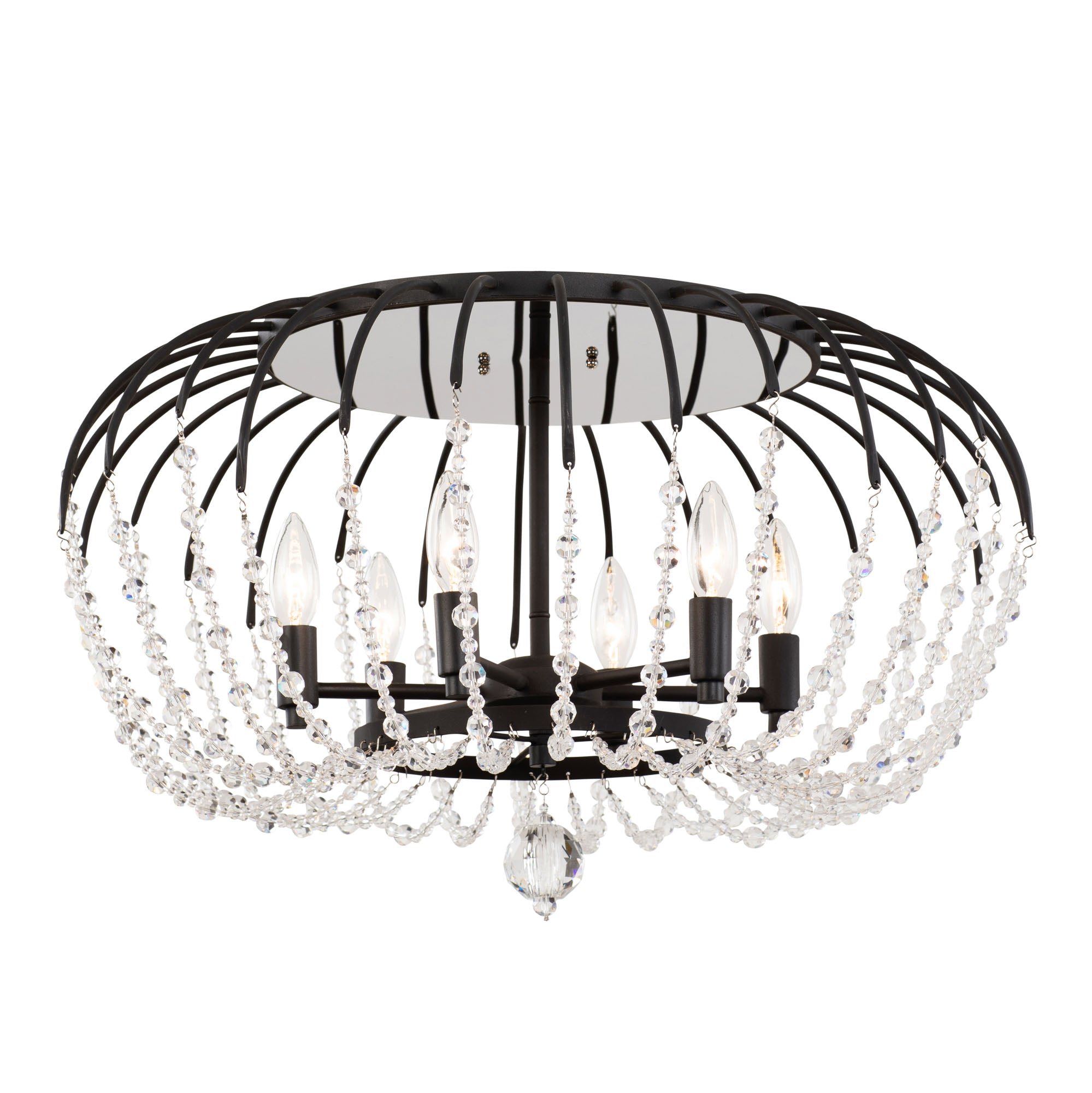 Voliere 6-Light Semi-Flush - Matte Black