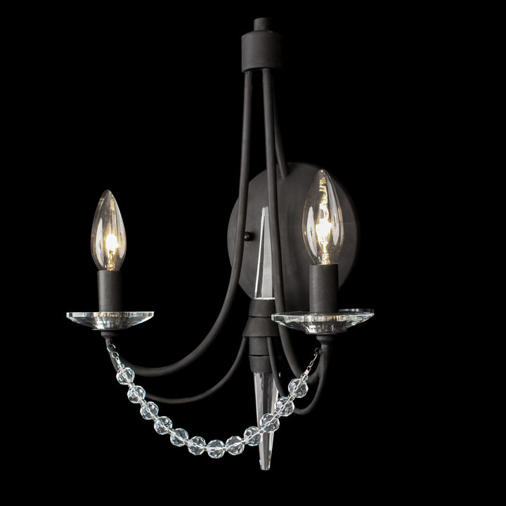 Brentwood 350W02CB 2-Lt Wall Sconce - Carbon Black