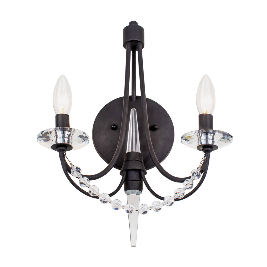 Brentwood 350W02CB 2-Lt Wall Sconce - Carbon Black