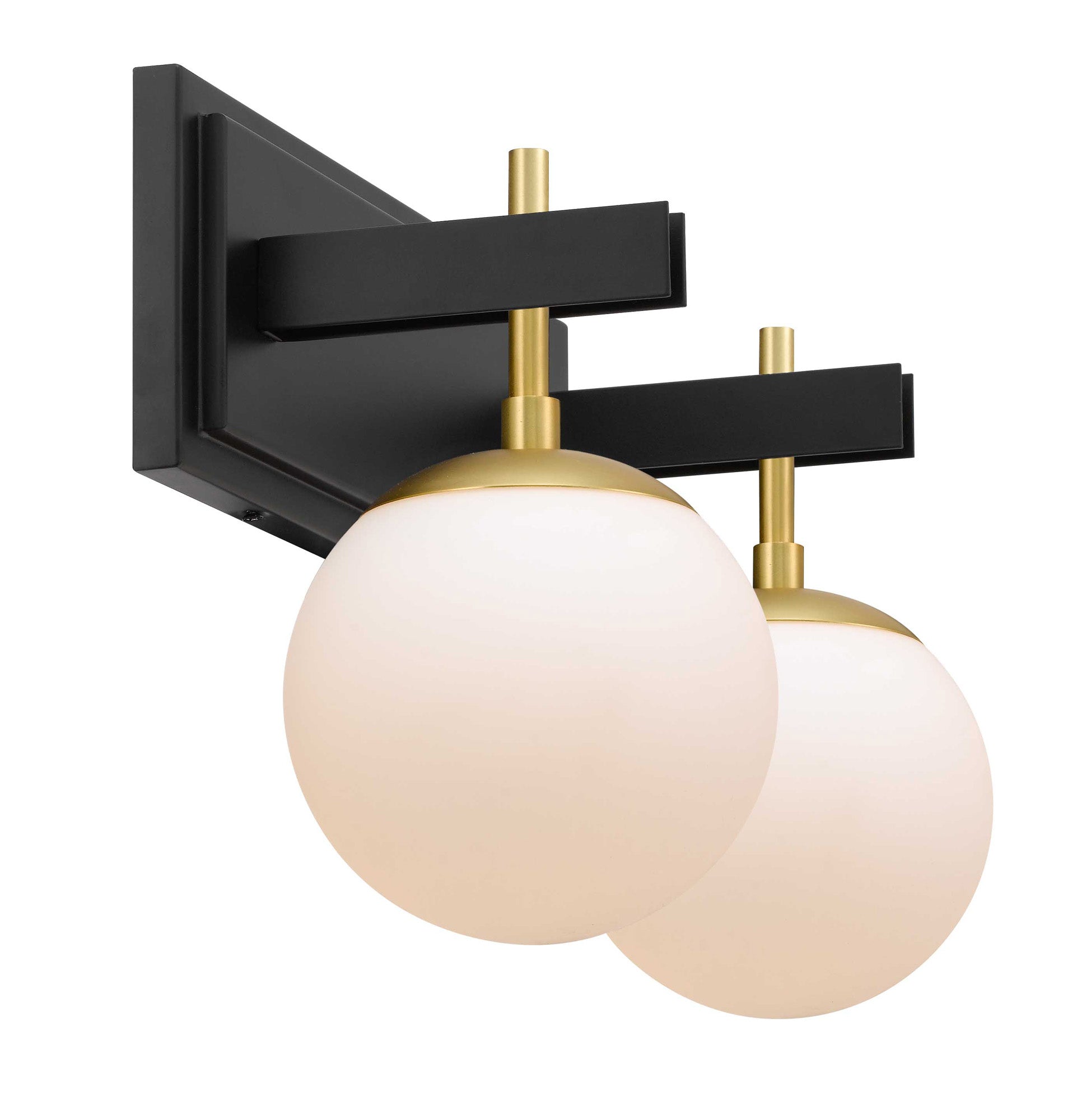 Allie 352B02BLSB 2-Lt Bath Fixture - Black/Satin Brass