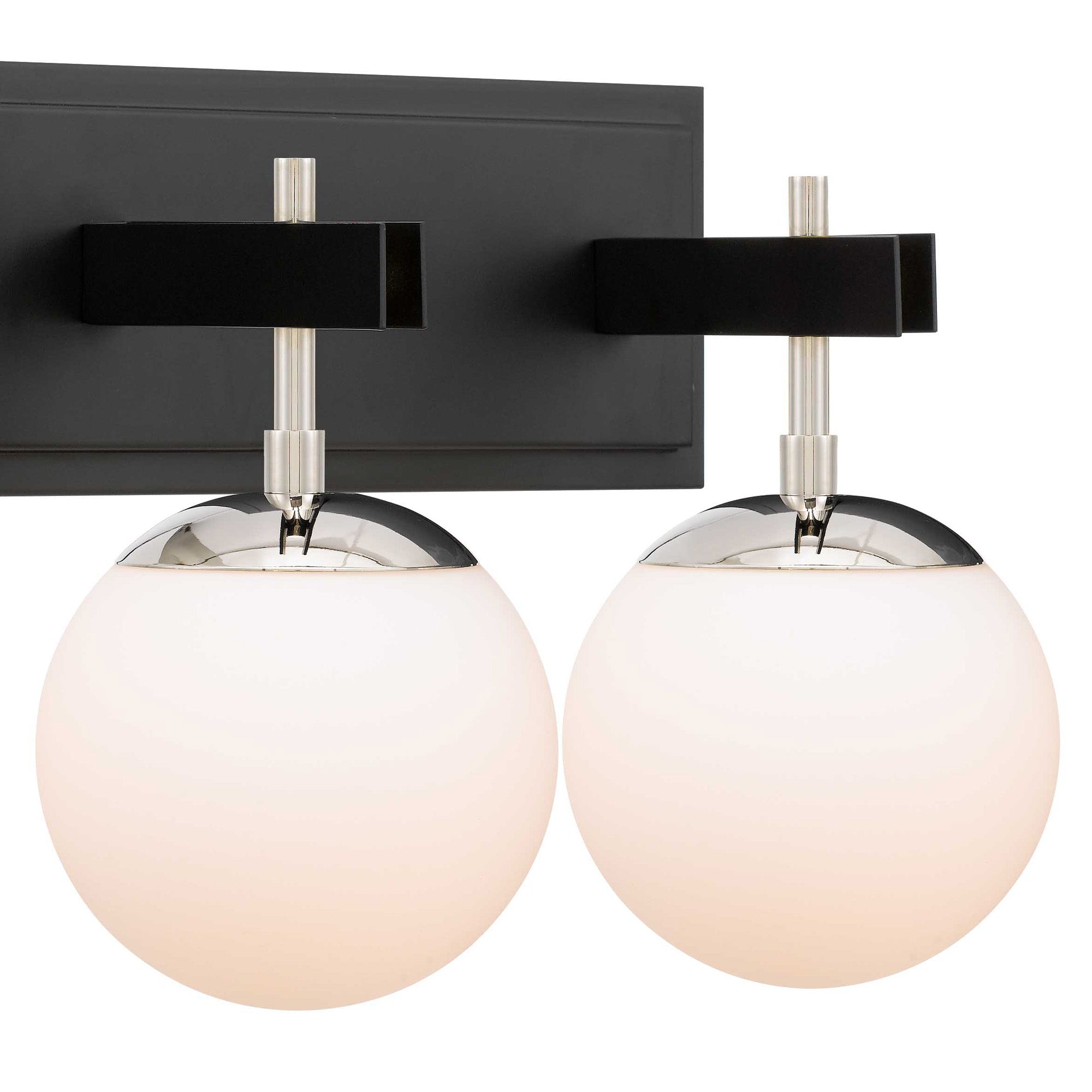 Allie 352B03BLPN 3-Lt Bath Fixture - Black/Polished Nickel