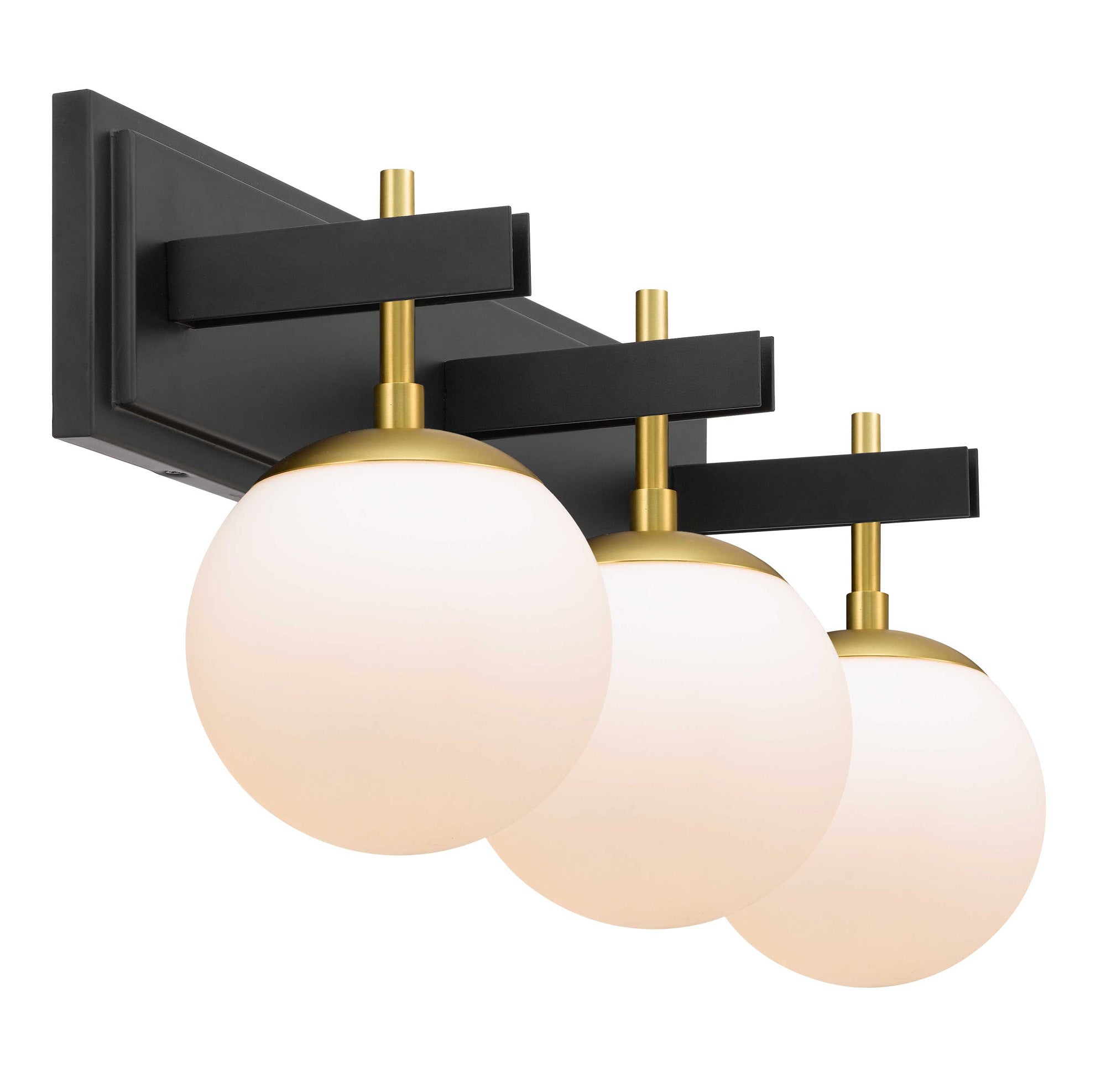 Allie 352B03BLSB 3-Lt Bath Fixture - Black/Satin Brass