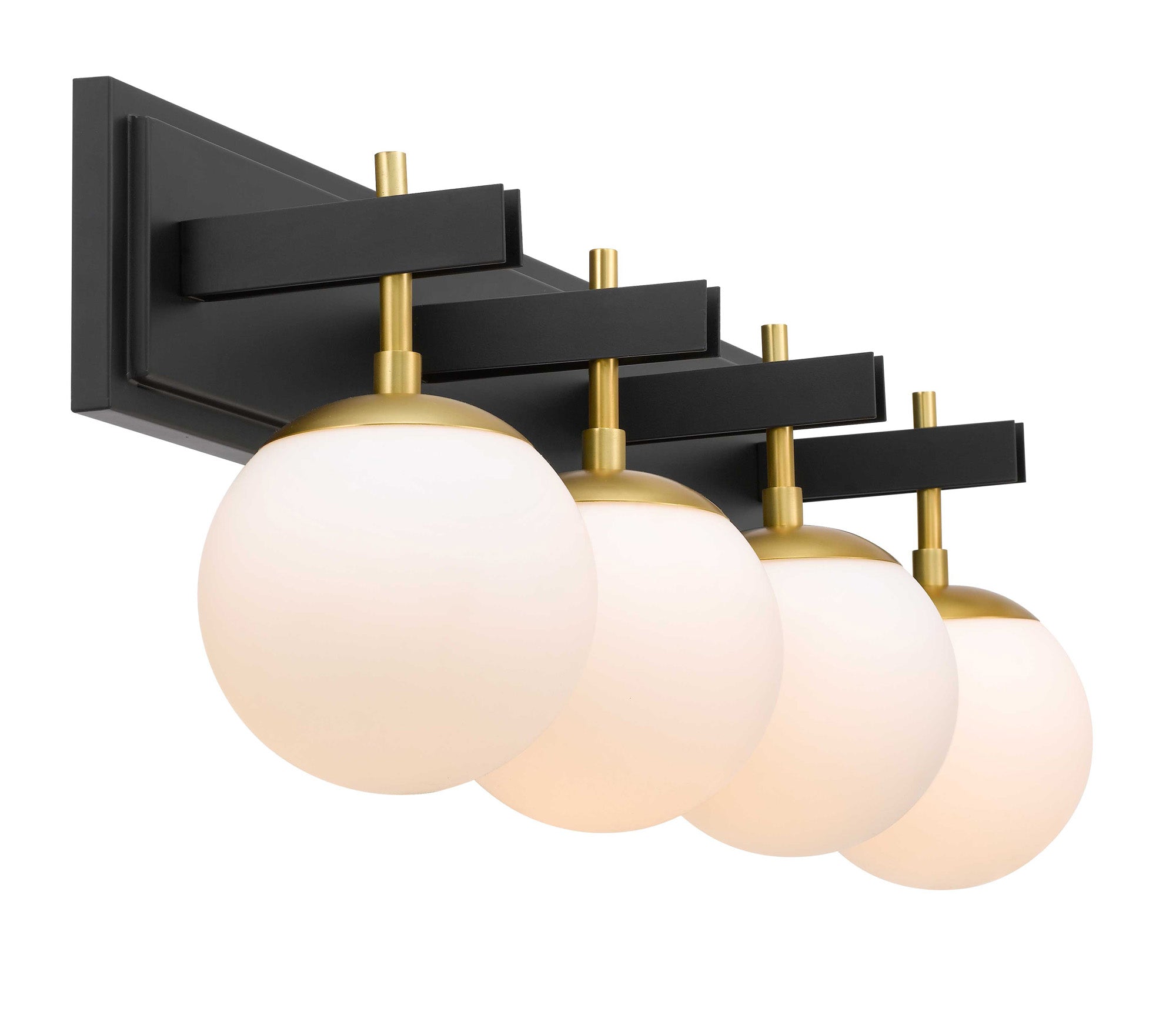 Allie 352B04BLSB 4-Lt Bath Fixture - Black/Satin Brass