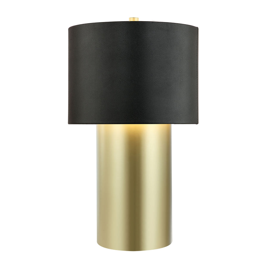 Secret Agent 368T01GOB 1-Light Table Lamp - Painted Gold/Black Leather
