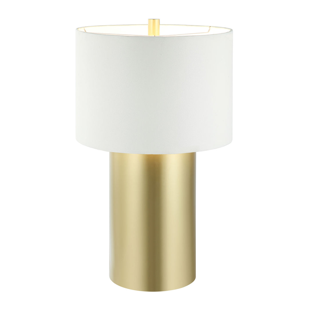 Secret Agent 368T01GOW 1-Light Table Lamp - Painted Gold/White Leather