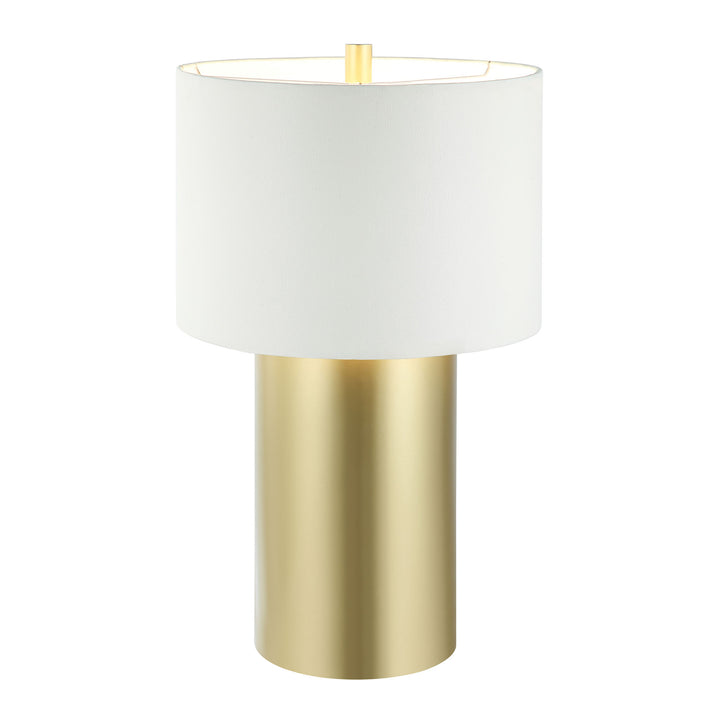 Secret Agent 368T01GOW 1-Light Table Lamp - Painted Gold/White Leather