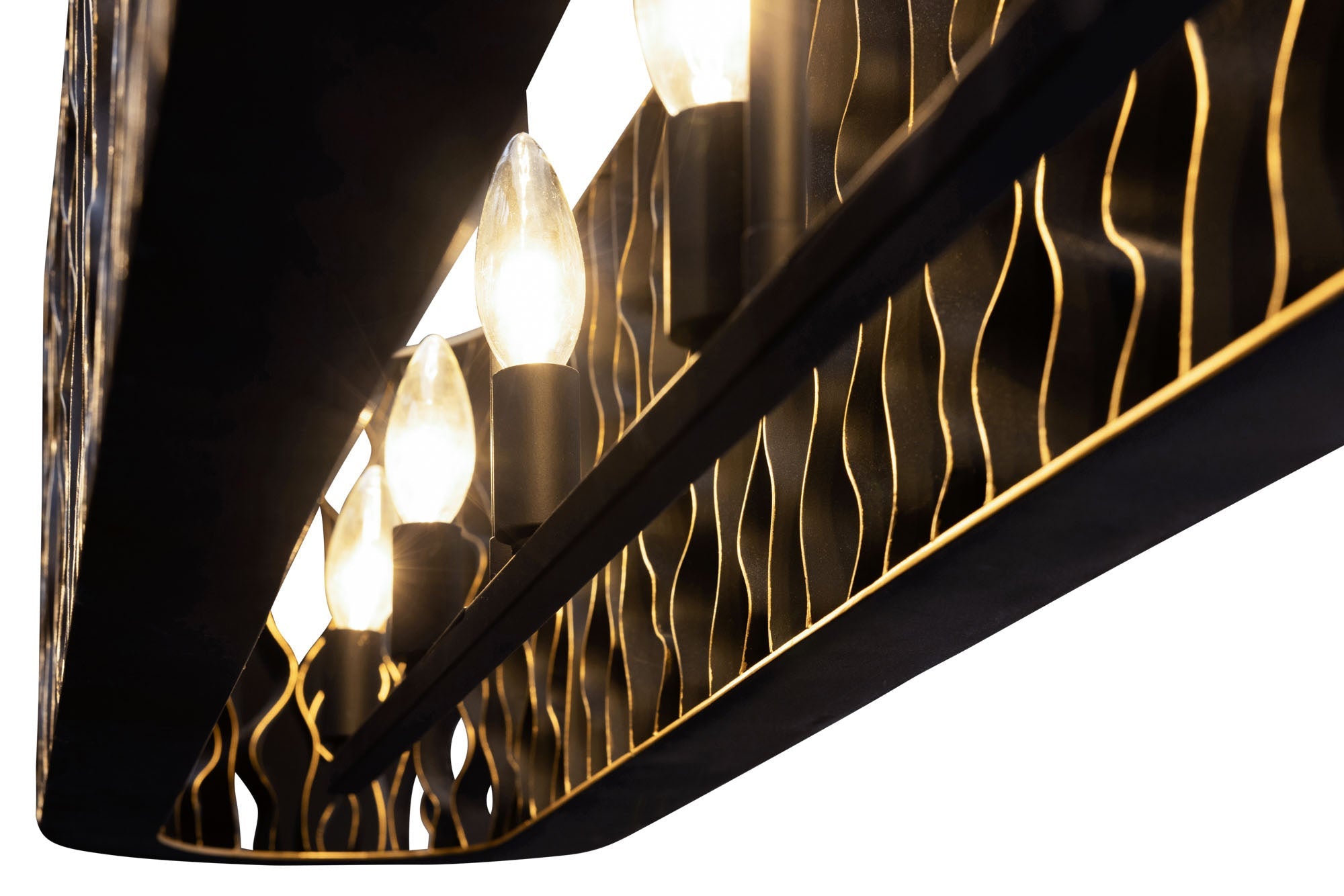 Estela 380N06MBFG 6-Light Kitchen Island Pendant - Matte Black/French Gold