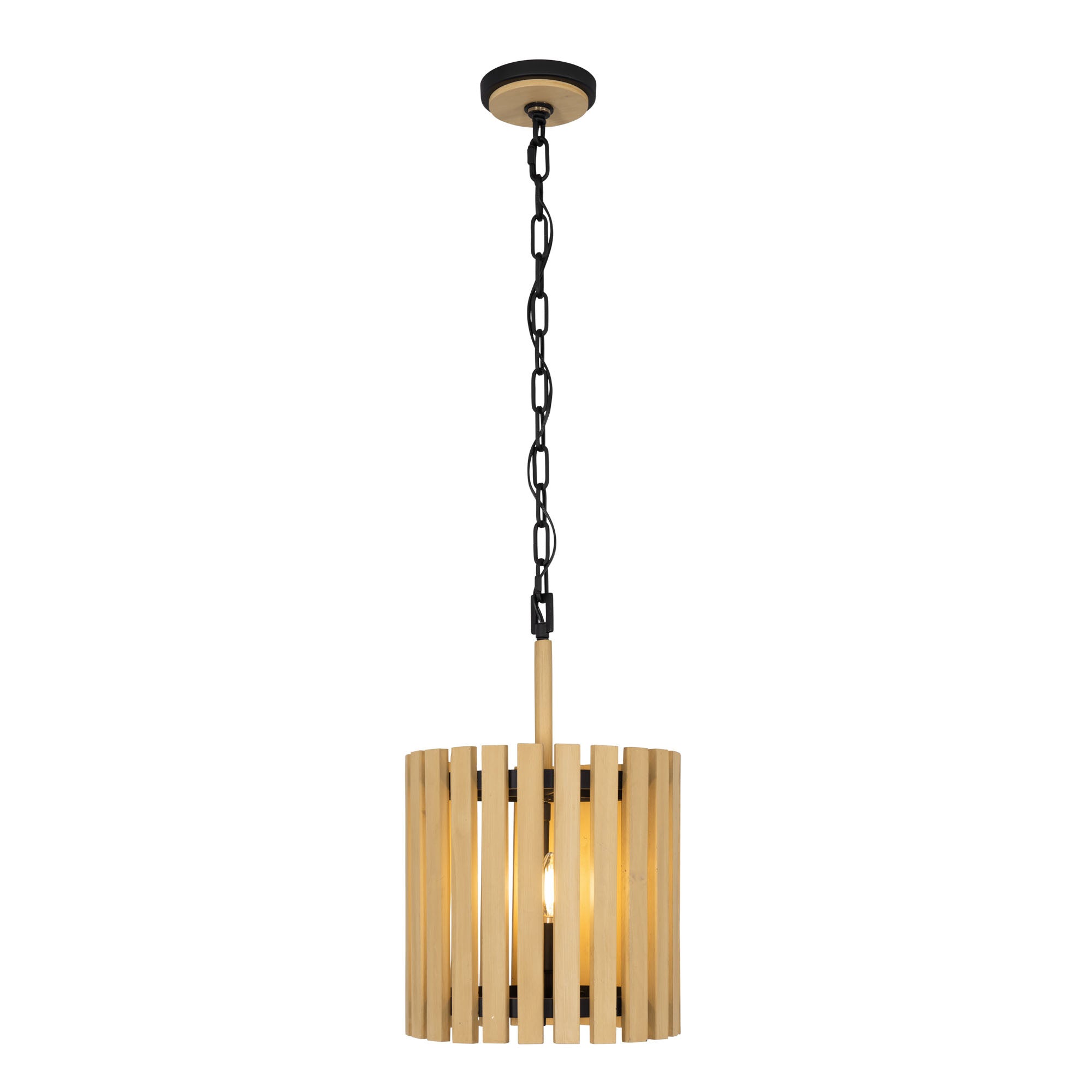 Suratto 387P02MBH 2-Light Pendant Light - Matte Black/Honey Blonde