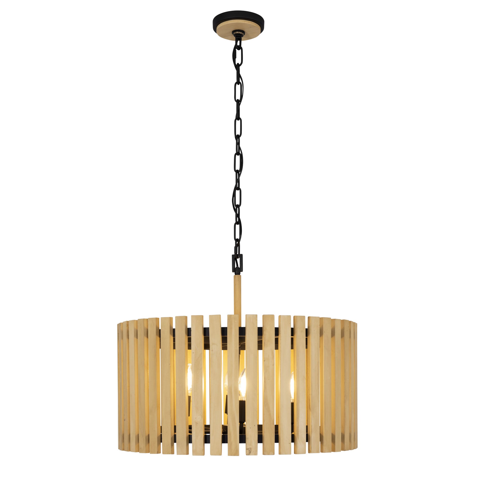 Suratto 387P06MBH 6-Light Pendant Light - Matte Black/Honey Blonde