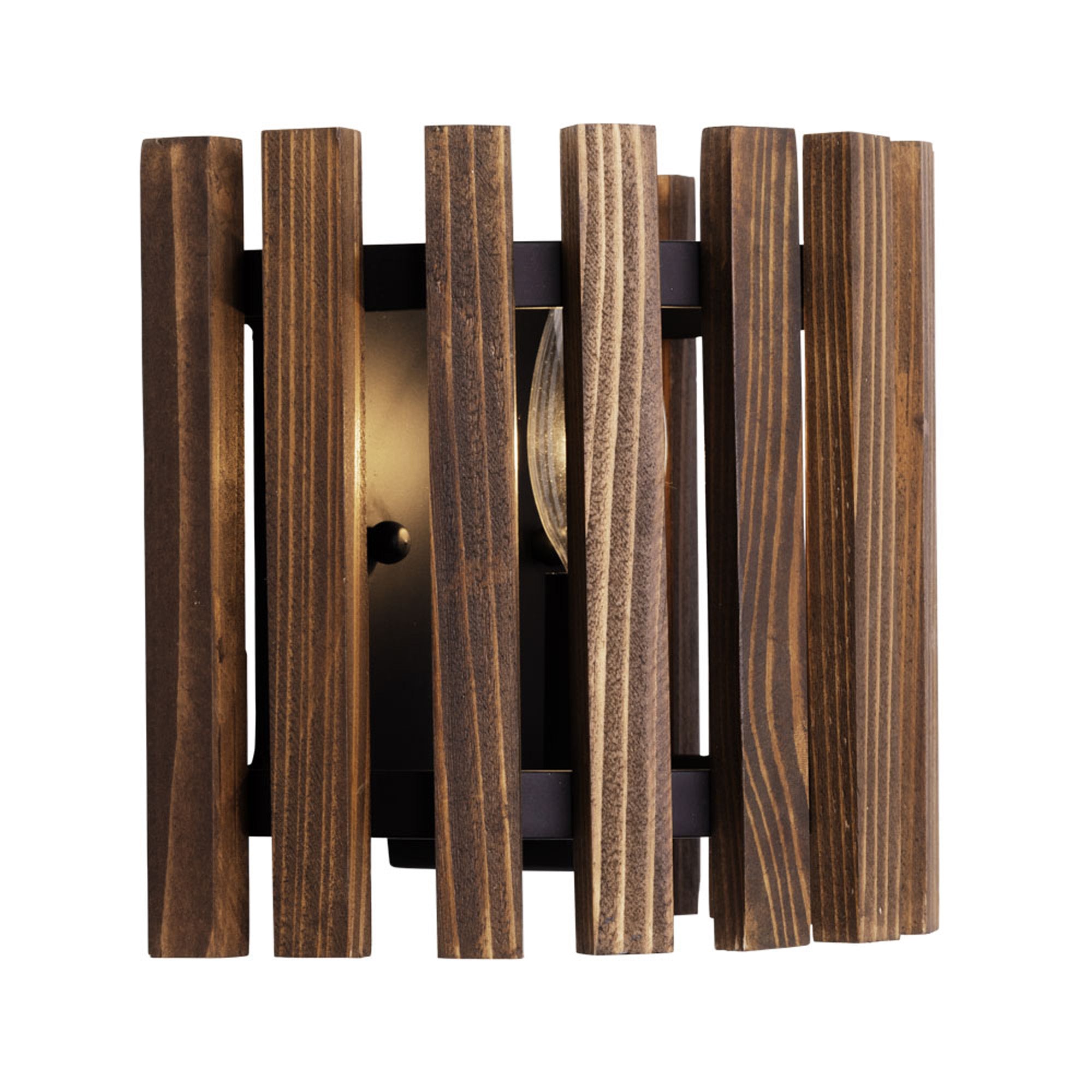 Suratto 387W01MBW 1-Light Wall Sconce - Matte Black/Medium Walnut