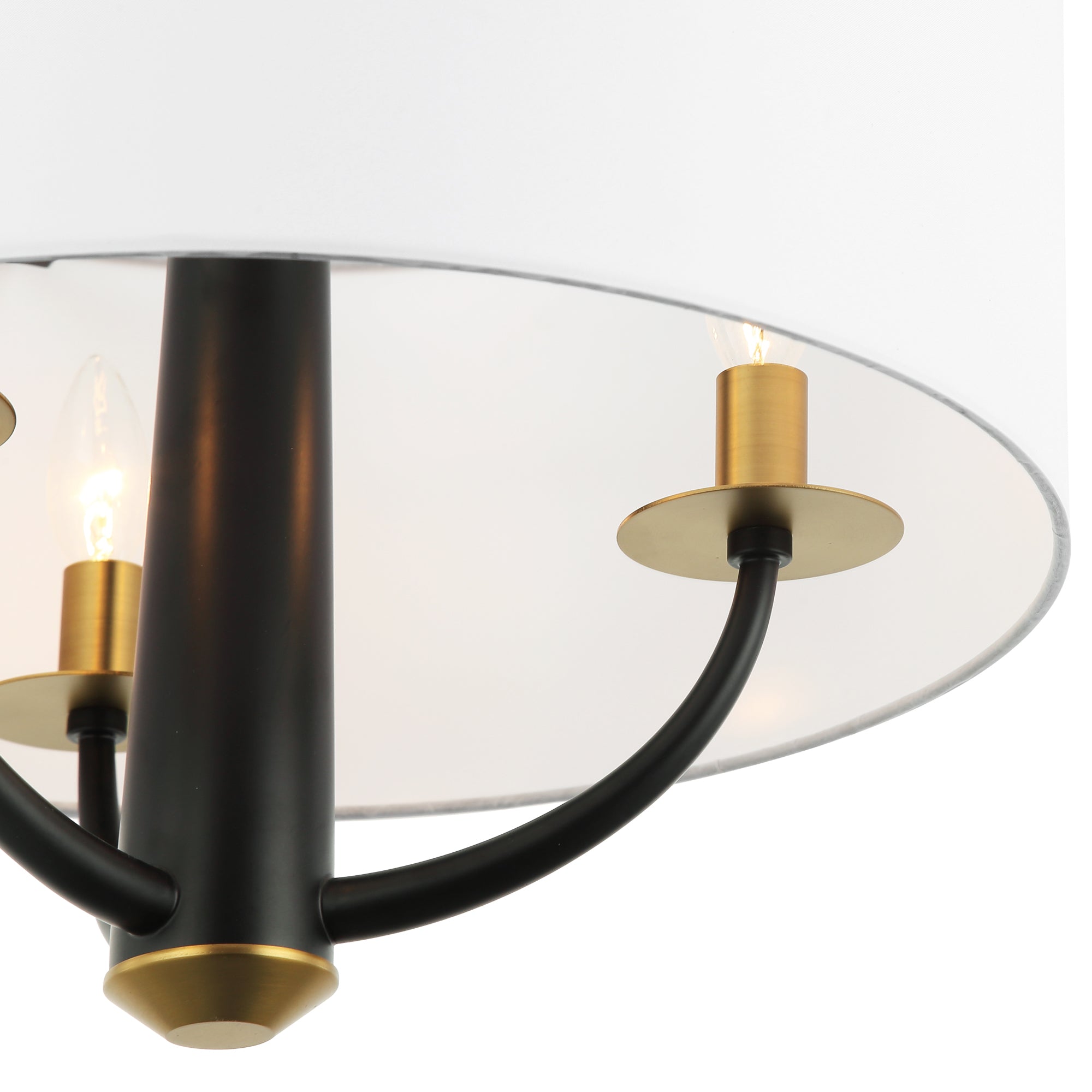 Patchwork 503P03BLSB 3-Light Pendant Light - Black/Satin Brass