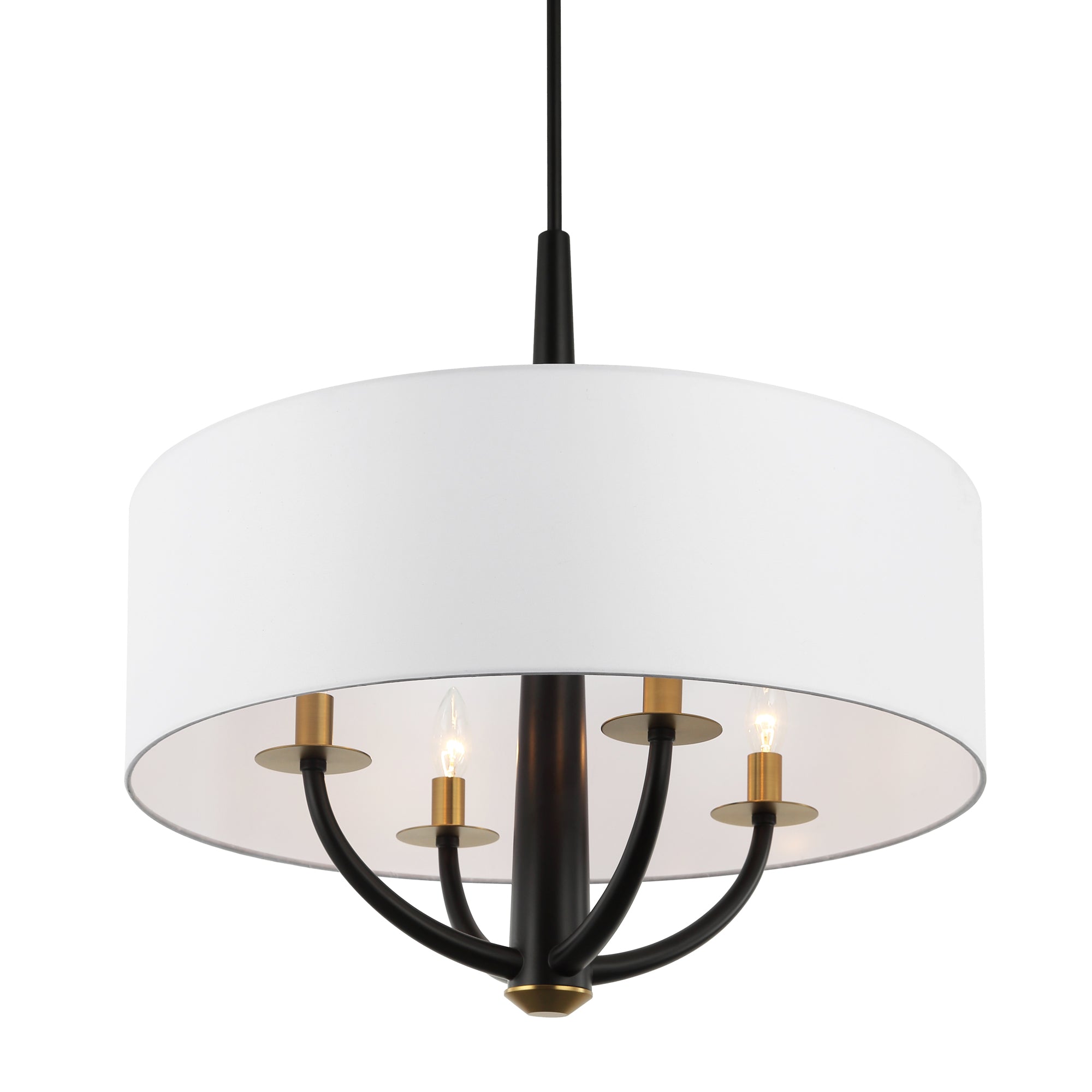 Patchwork 503P04BLSB 4-Light Pendant Light - Black/Satin Brass