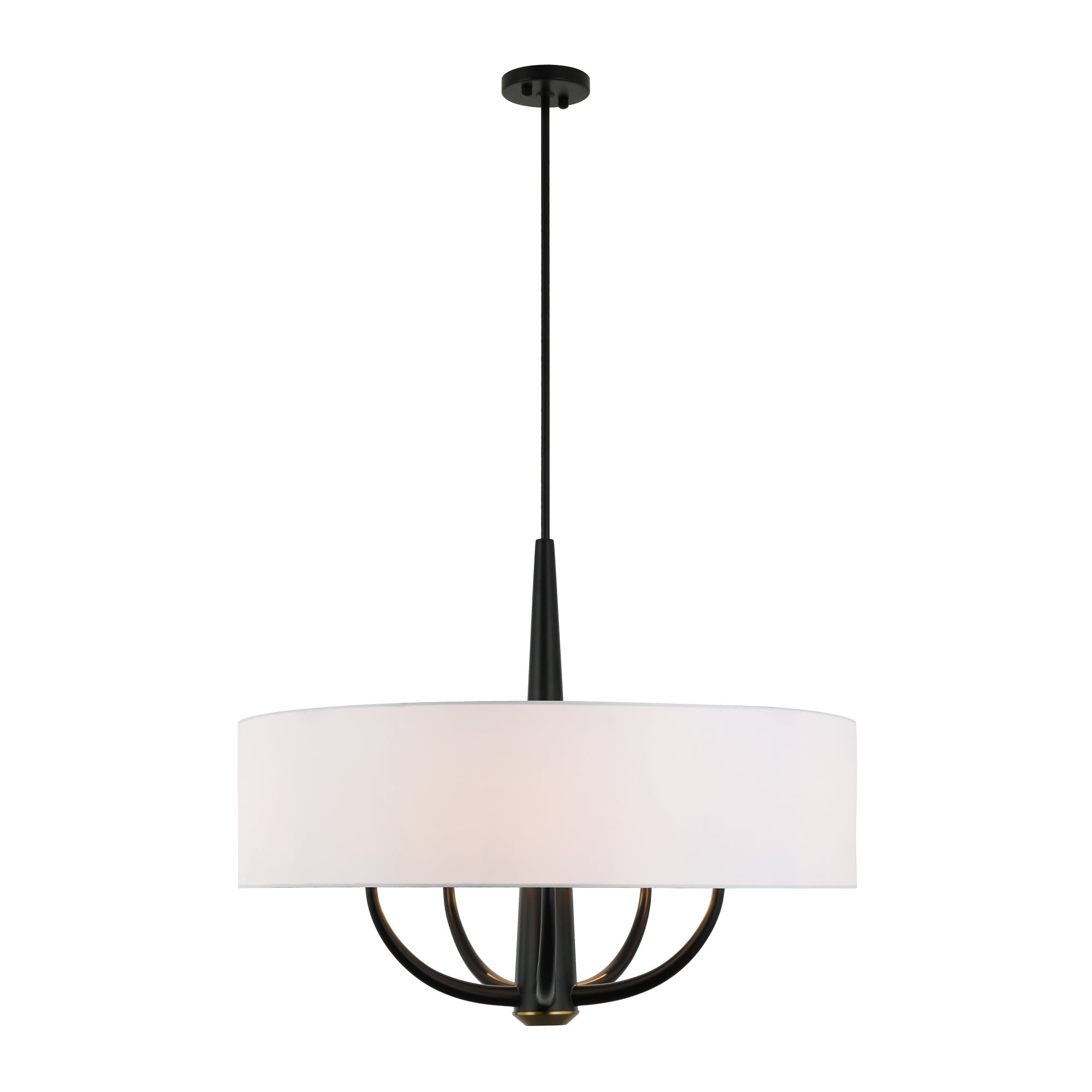 Patchwork 503P05BLSB 5-Light Pendant Light - Black/Satin Brass