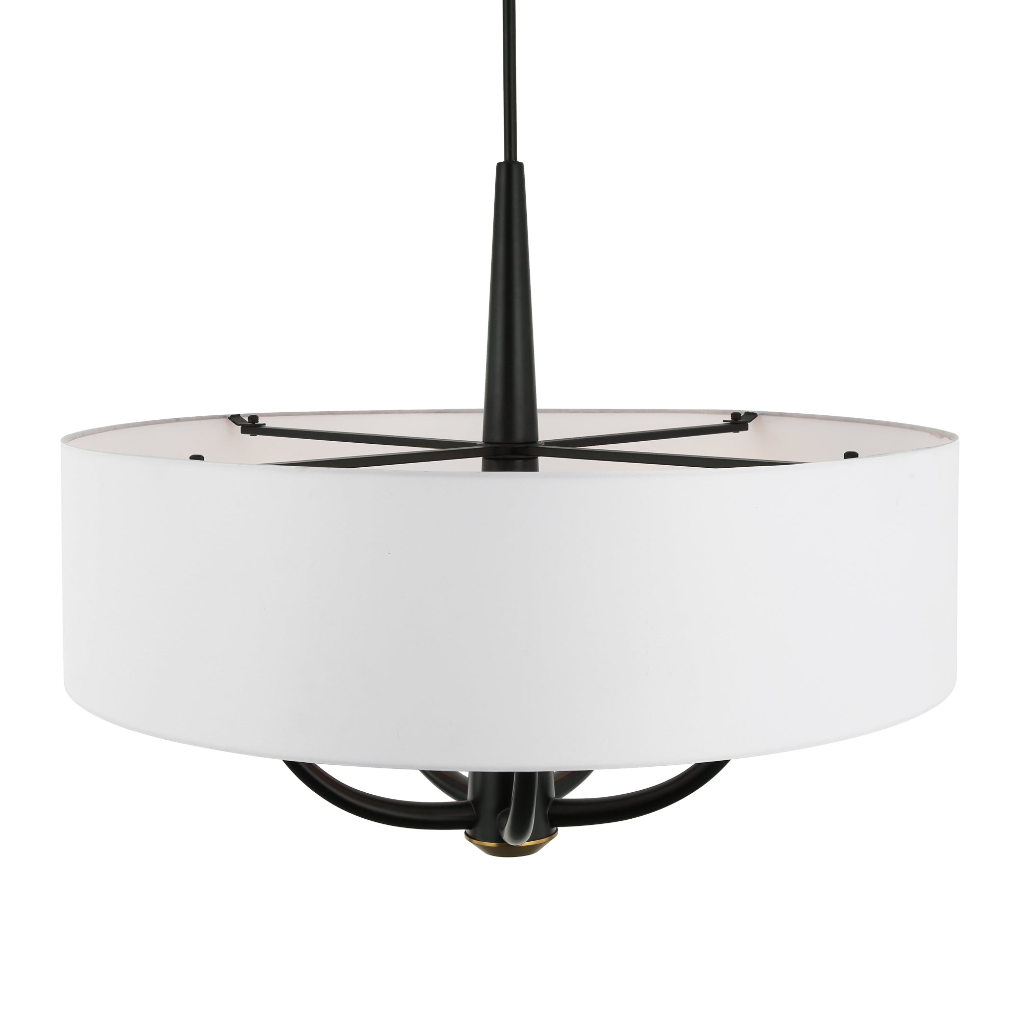 Patchwork 503P05BLSB 5-Light Pendant Light - Black/Satin Brass