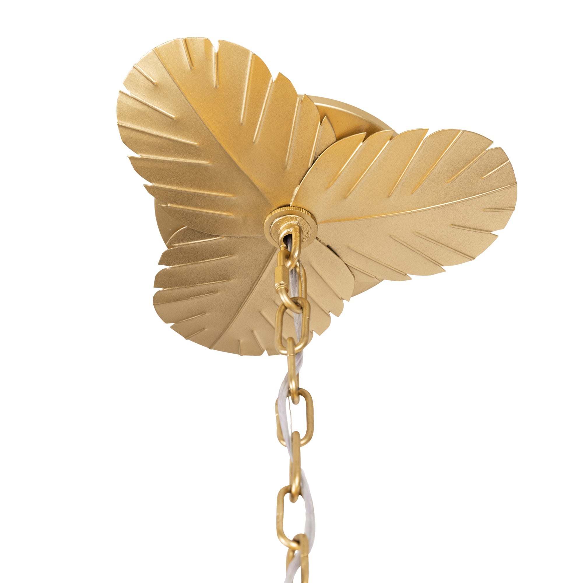 Banana Leaf 901C12FGN 12-Light Chandelier - French Gold/Natural Seagrass