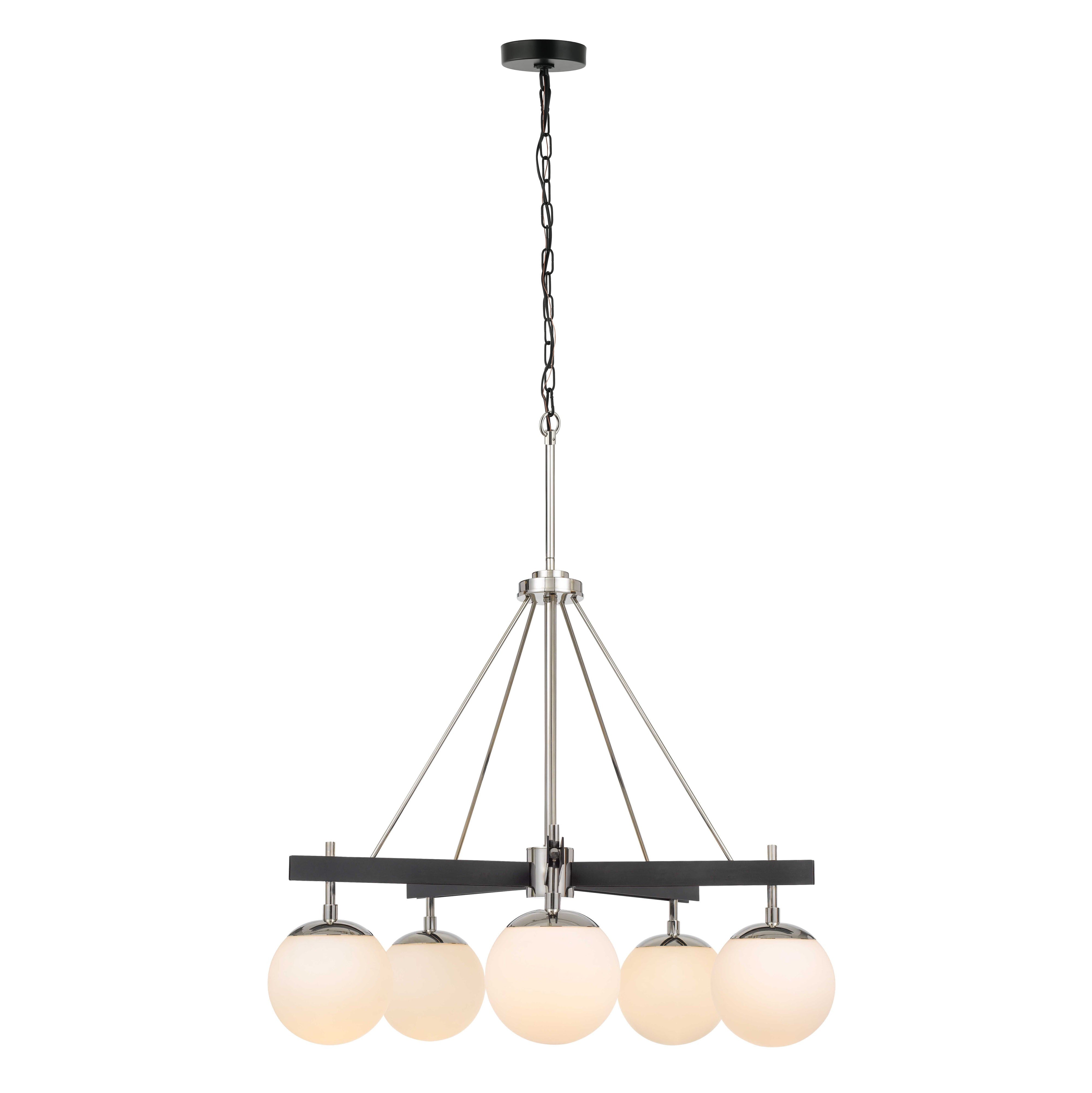 Allie 352C05BLSB 5-Light Chandelier - Black/Satin Brass