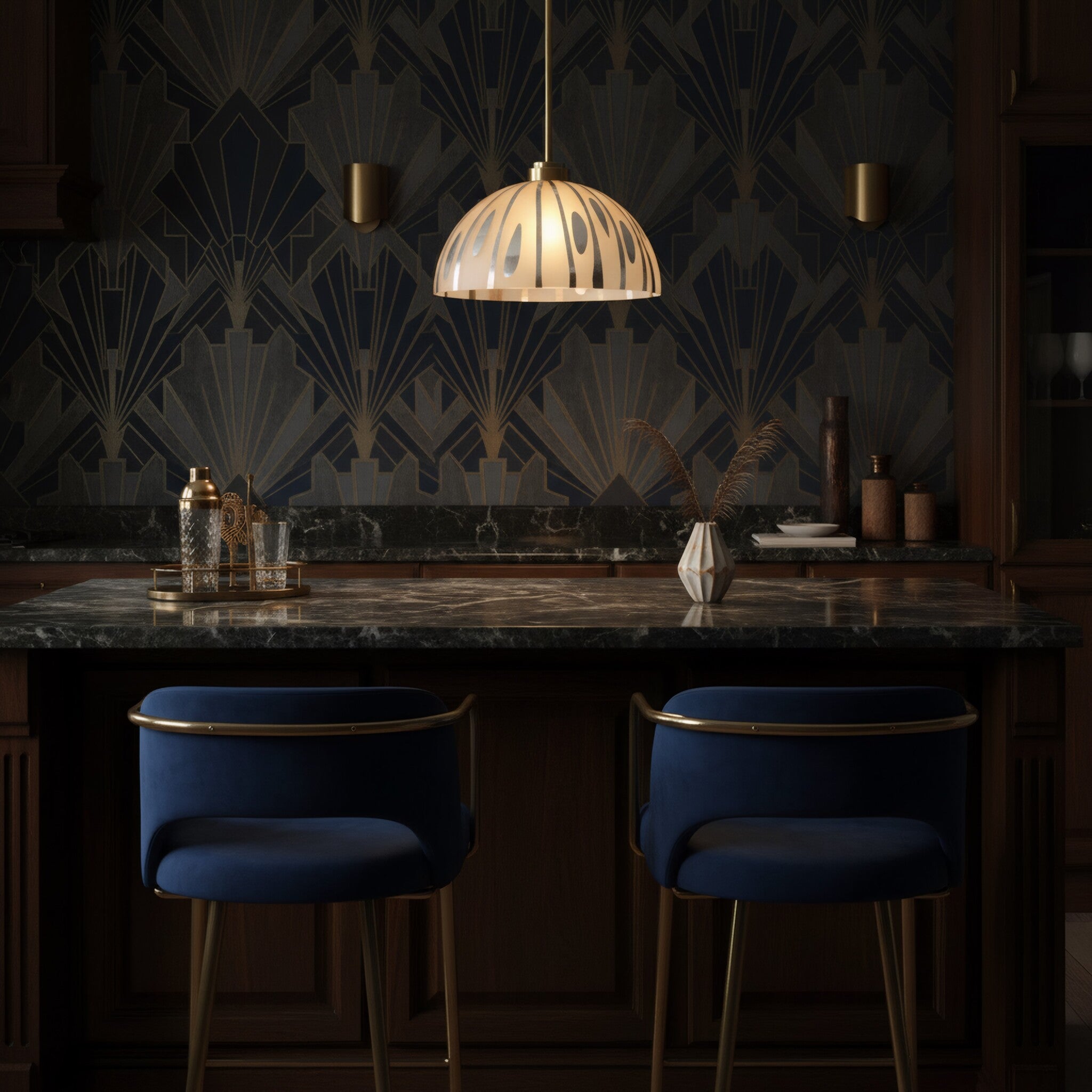 Chroman Empire 1 Light 16 in Dome Pendant - Gold