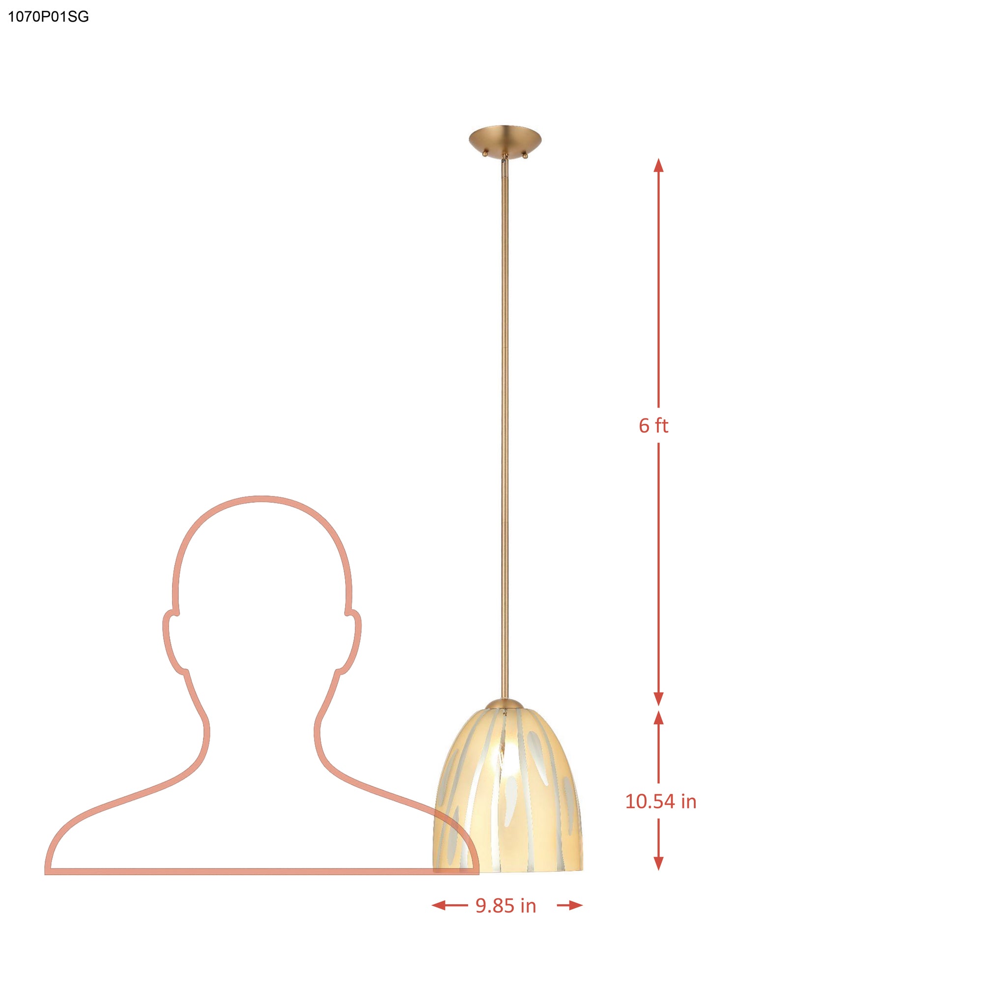 Chroman Empire 1 Light 10 in Bell Pendant - Gold