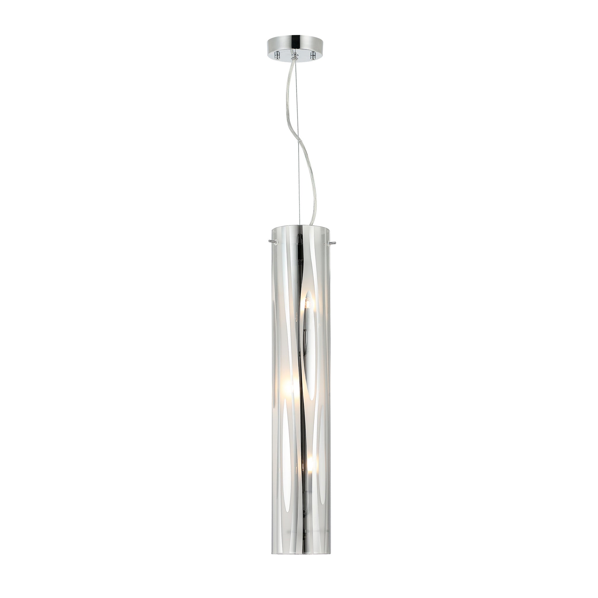Chroman Empire 3 Light Tall Cylinder Pendant - Chrome
