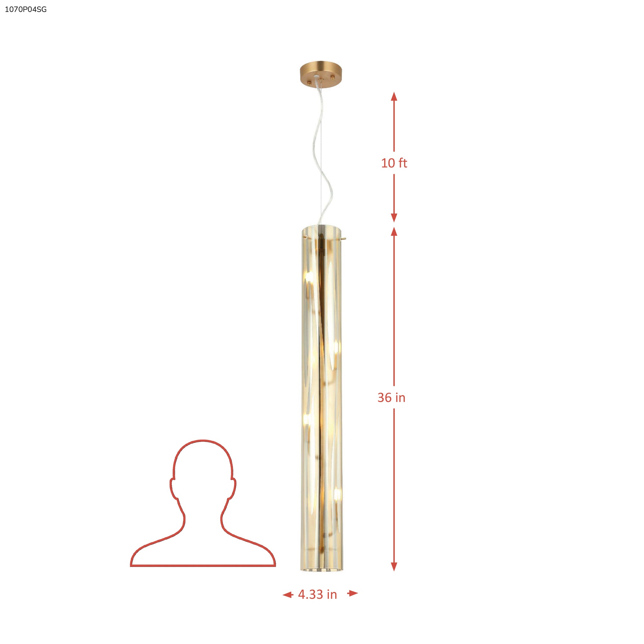 Chroman Empire 4 Light Tall Cylinder Pendant - Chrome