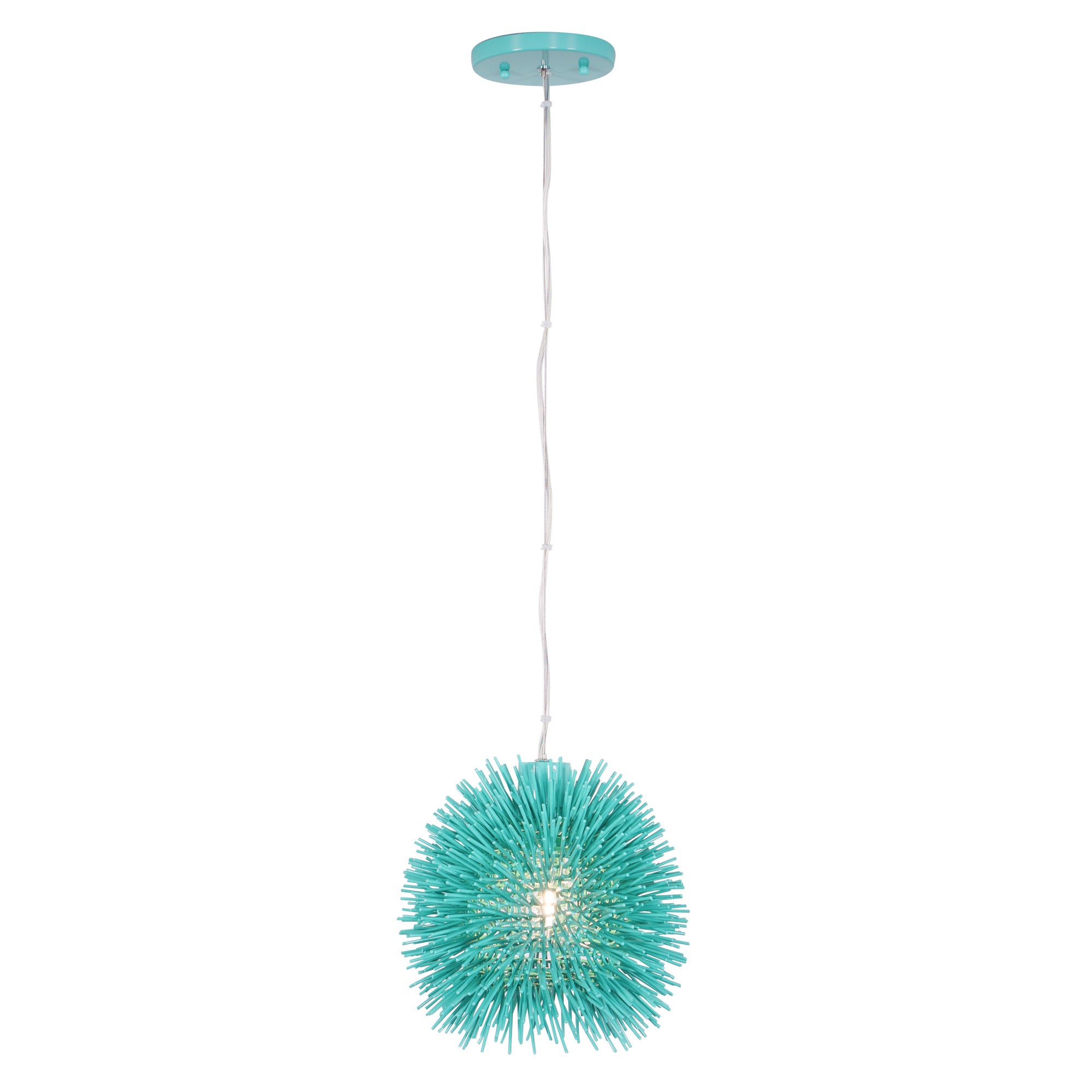 Urchin 1 Light Mini Pendant - Aqua Velvet